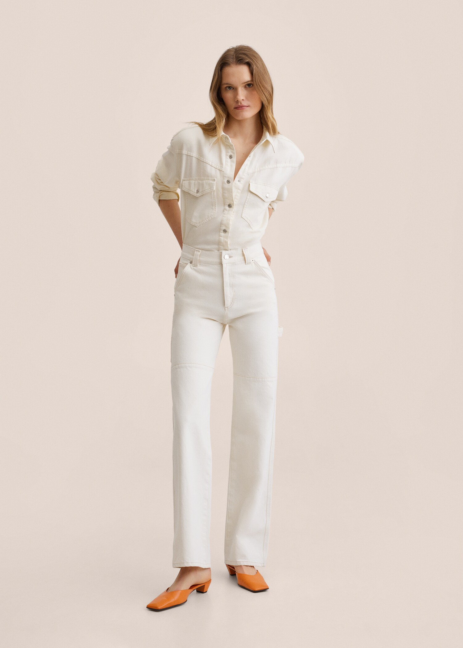 Denim shirt with shoulder pads - General plane