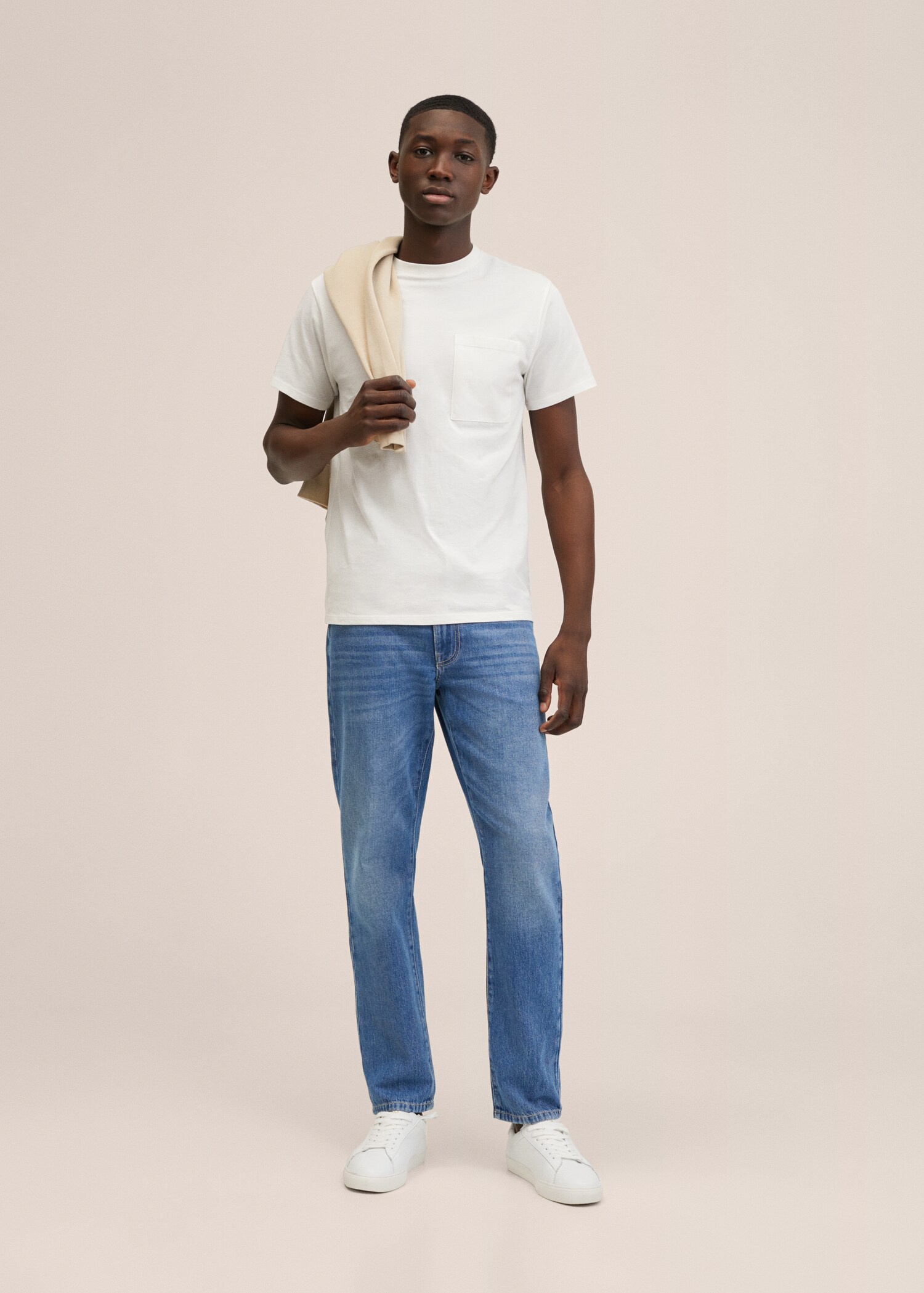 Katoenen T-shirt met print - Overzichtstekening