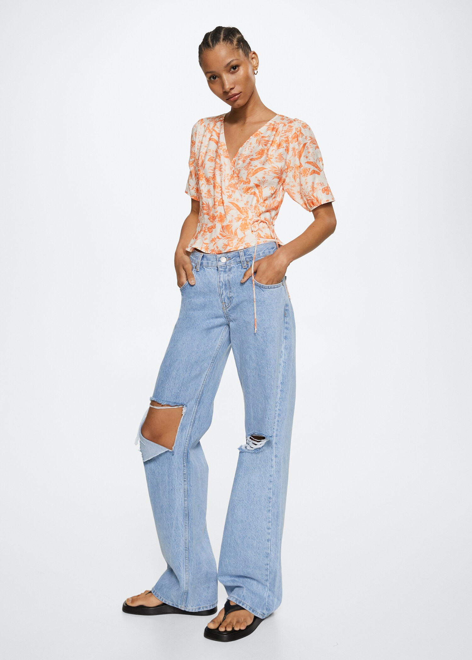 Wrap printed blouse - General plane