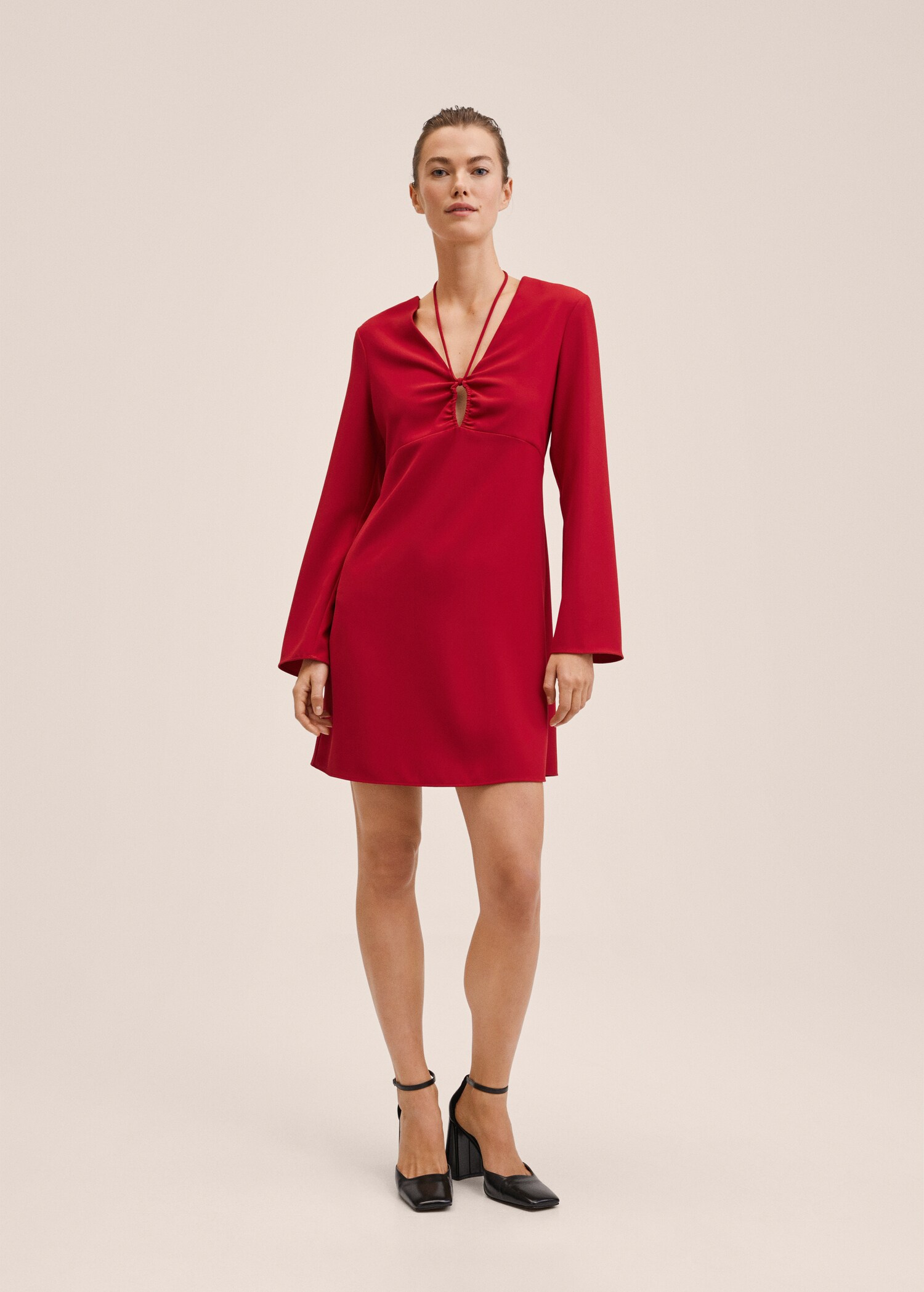 Vestido fluido nudo - Plano general