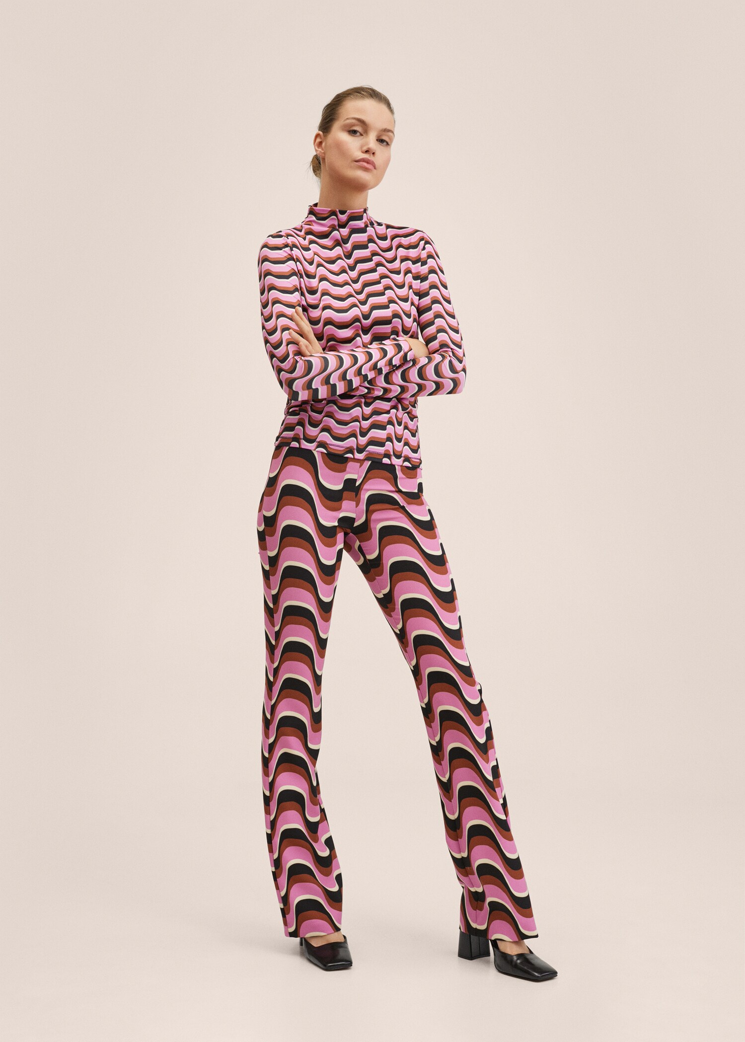 Printed straight trousers - General plane
