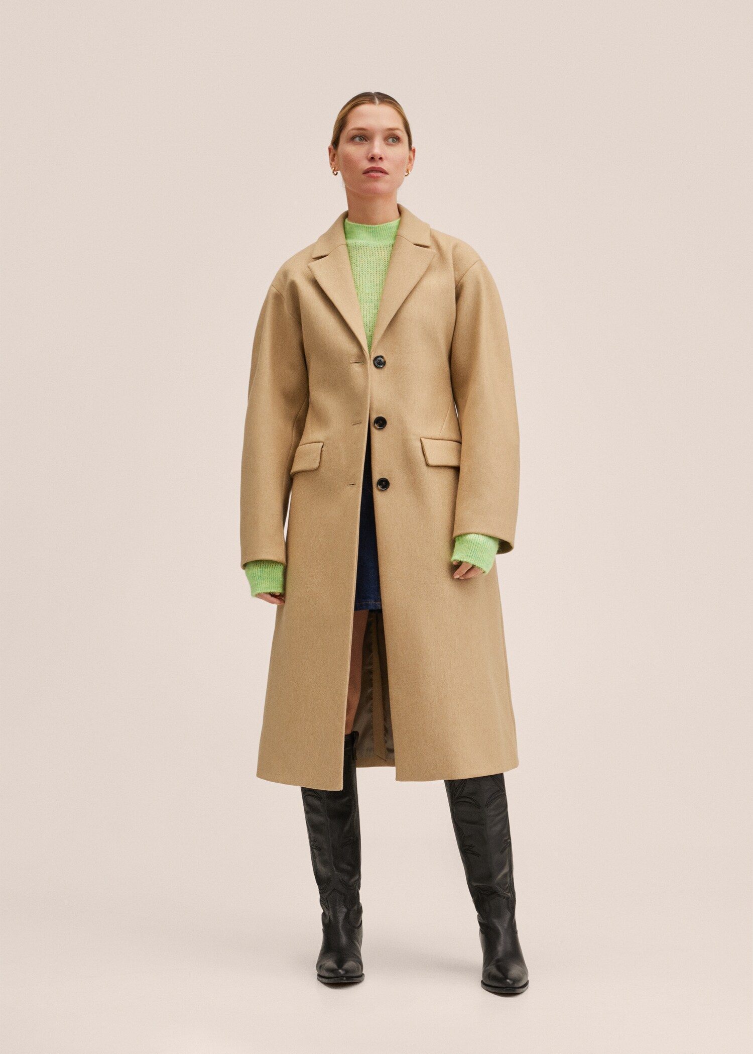 Oversize wool coat - General plane