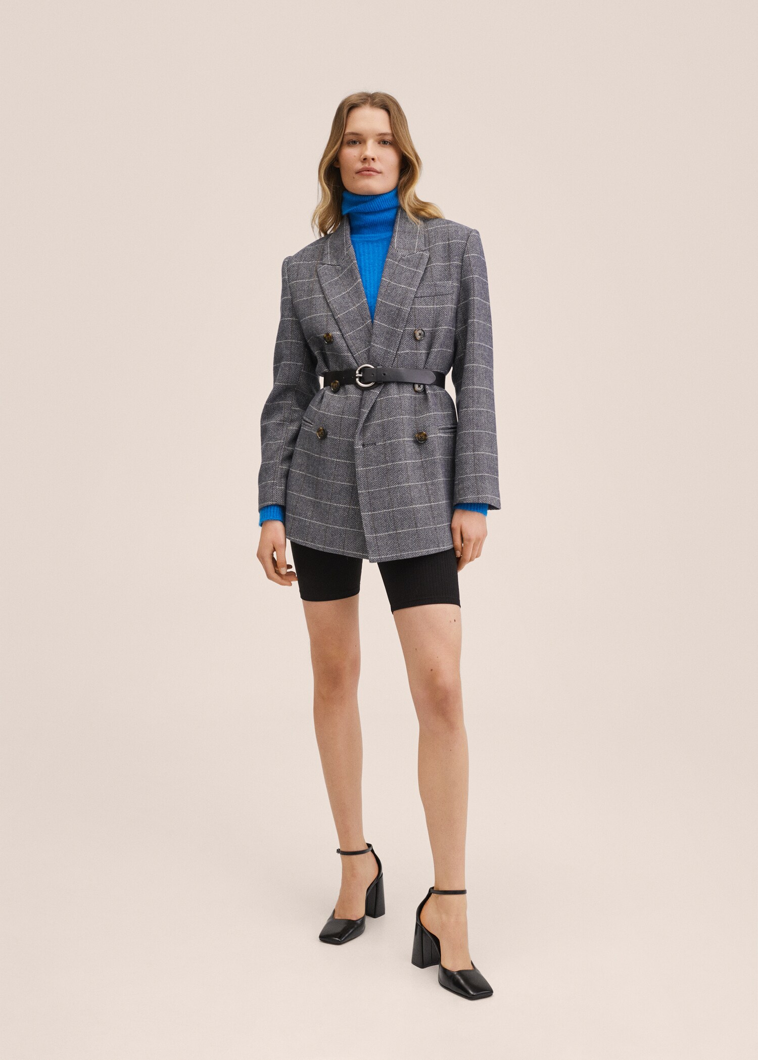 Oversized woollen suit jacket - General plane