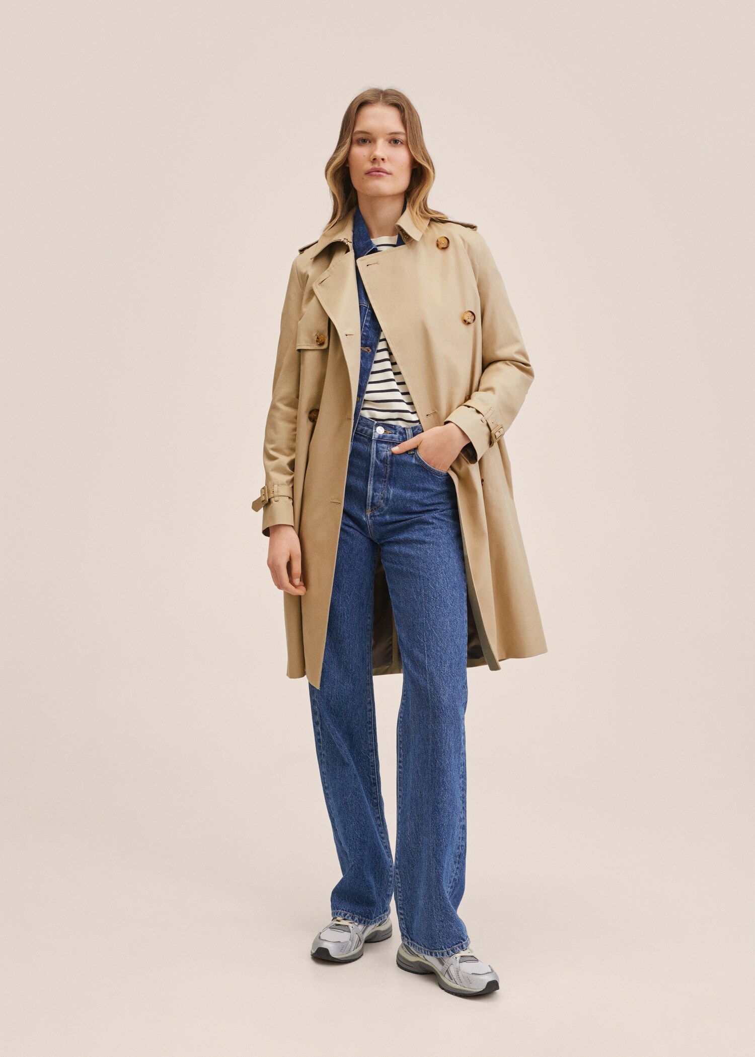 Cotton classic trench coat - General plane