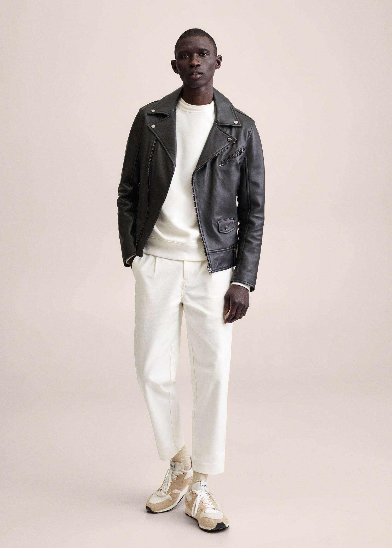 Leather biker jacket - General plane