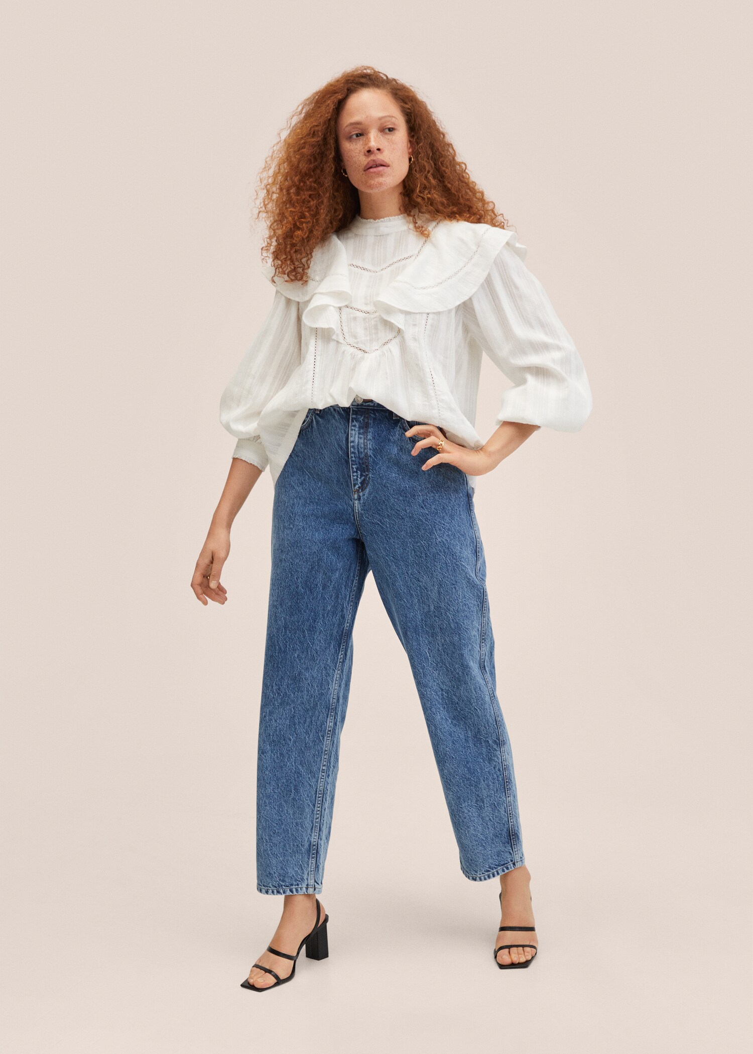 Ruffle cotton blouse - General plane