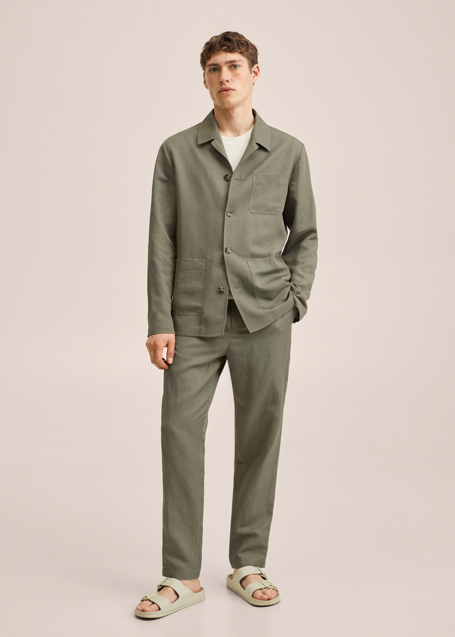 Sobrecamisa lyocell lino bolsillos - Plano general