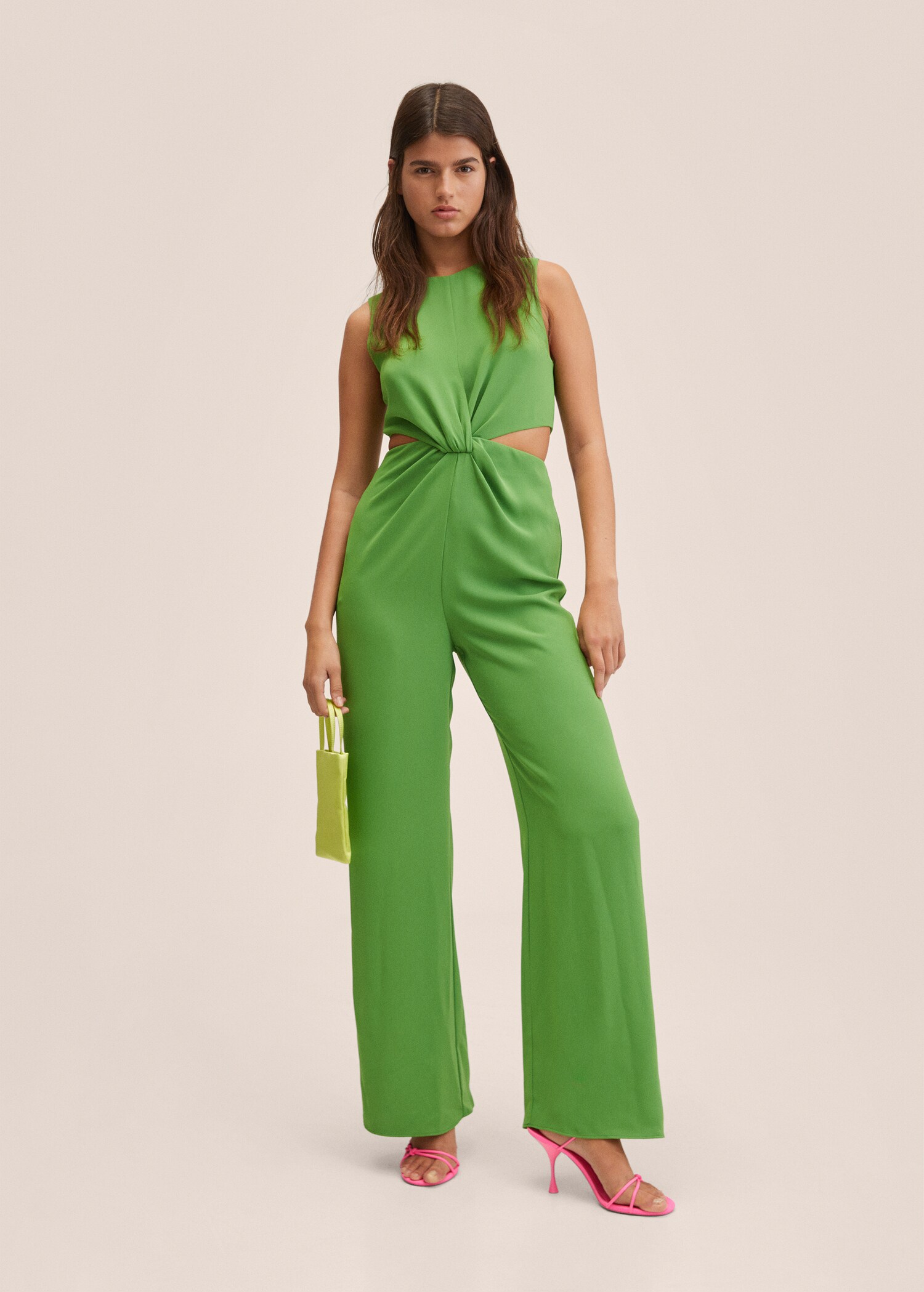 Cut-out jumpsuit with knot - General plane