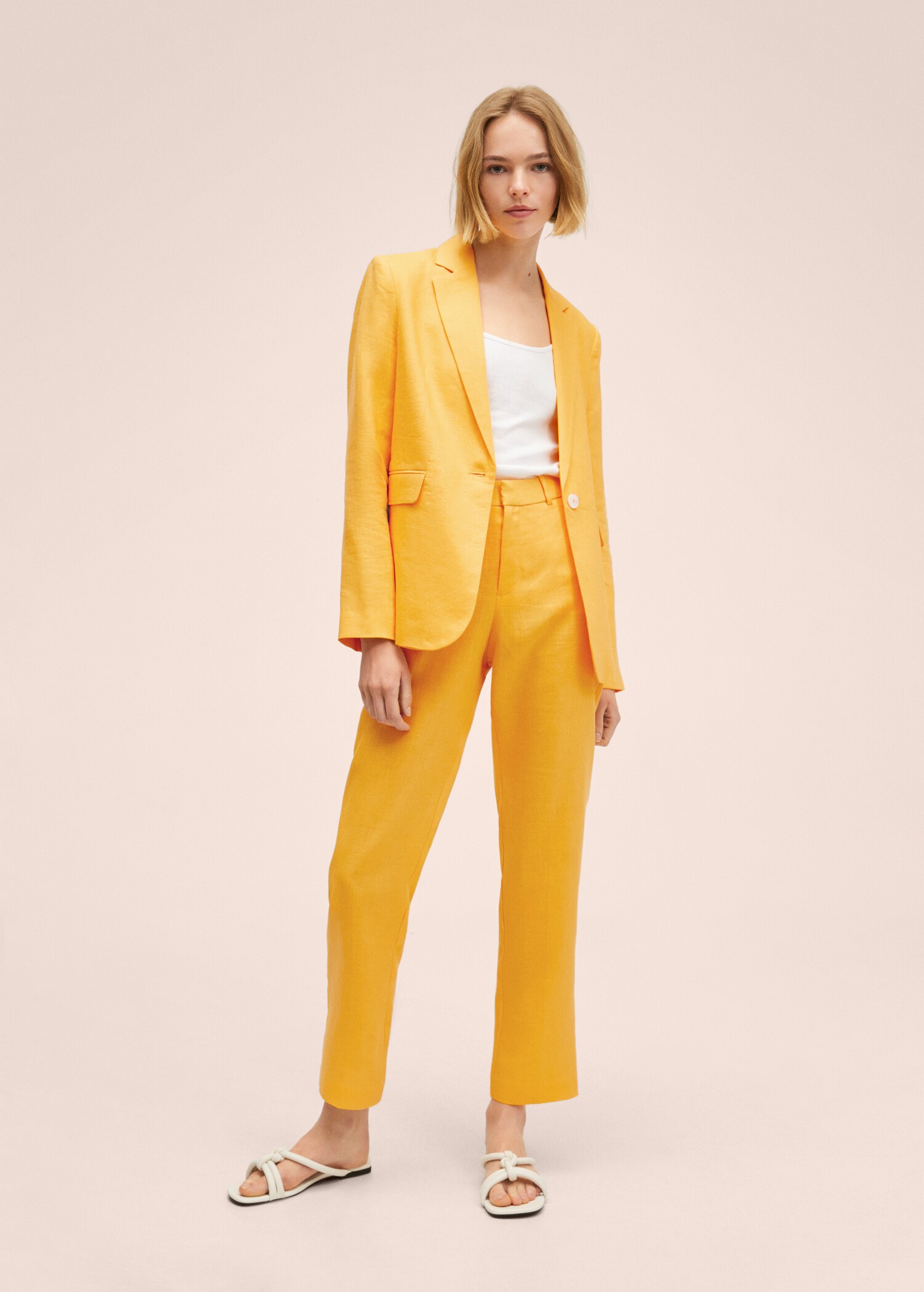 Pantalón traje 100% lino - Plano general