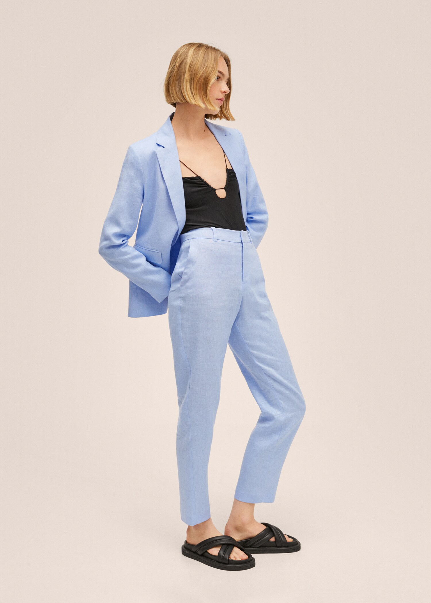 Pantalón traje 100% lino - Plano general
