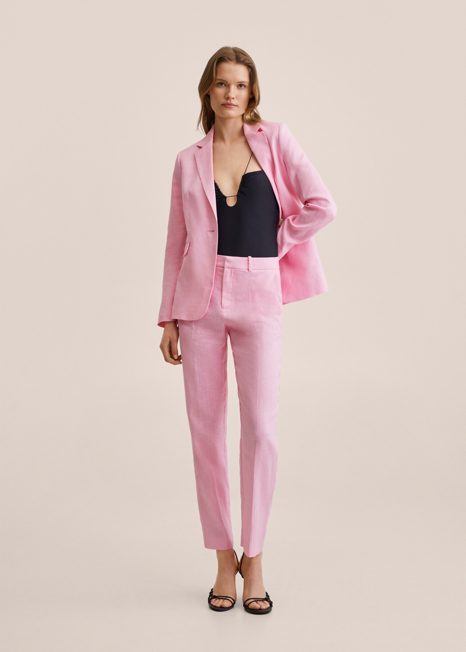 Pantalón traje 100% lino - Plano general
