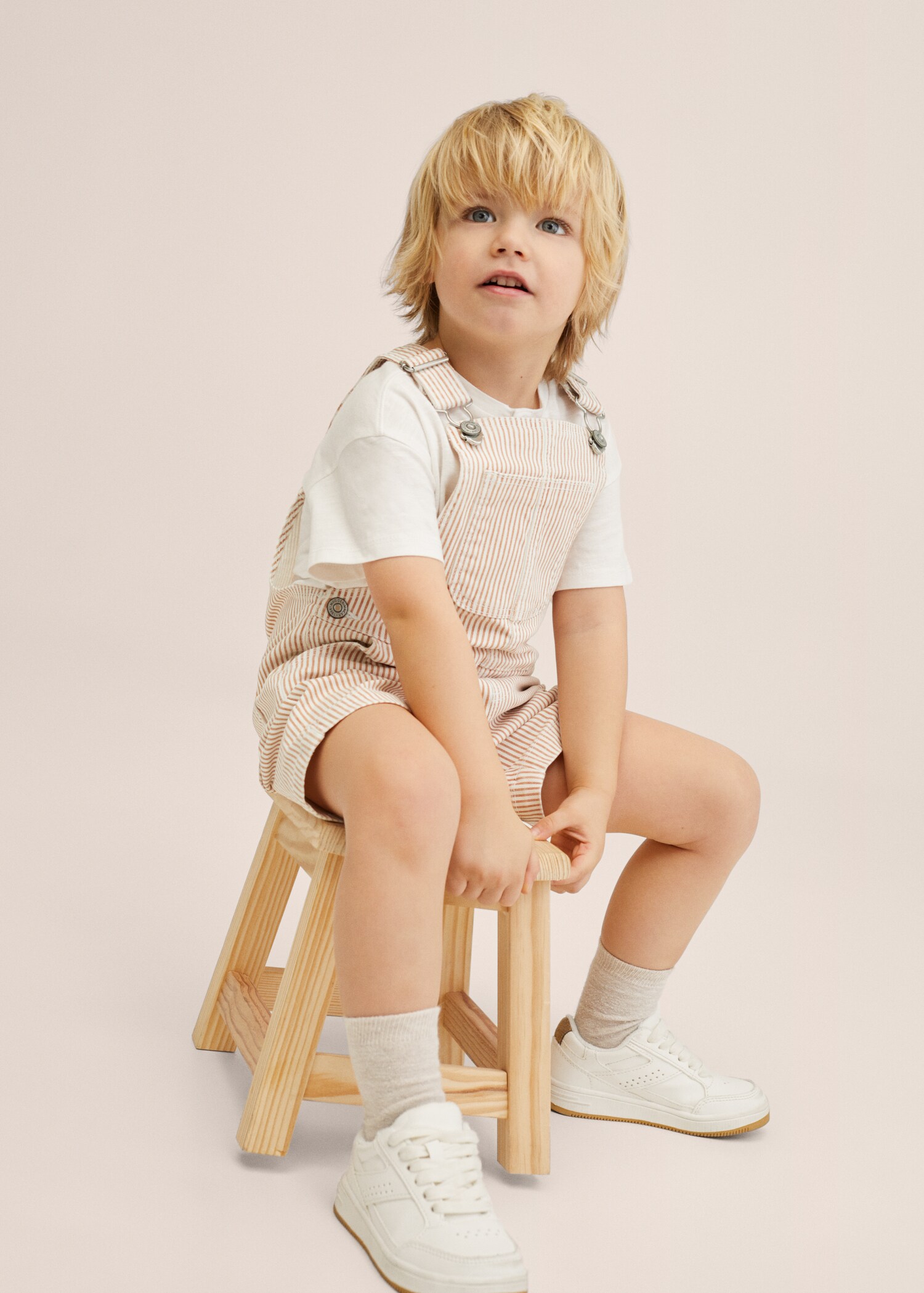 Striped denim dungarees  - General plane