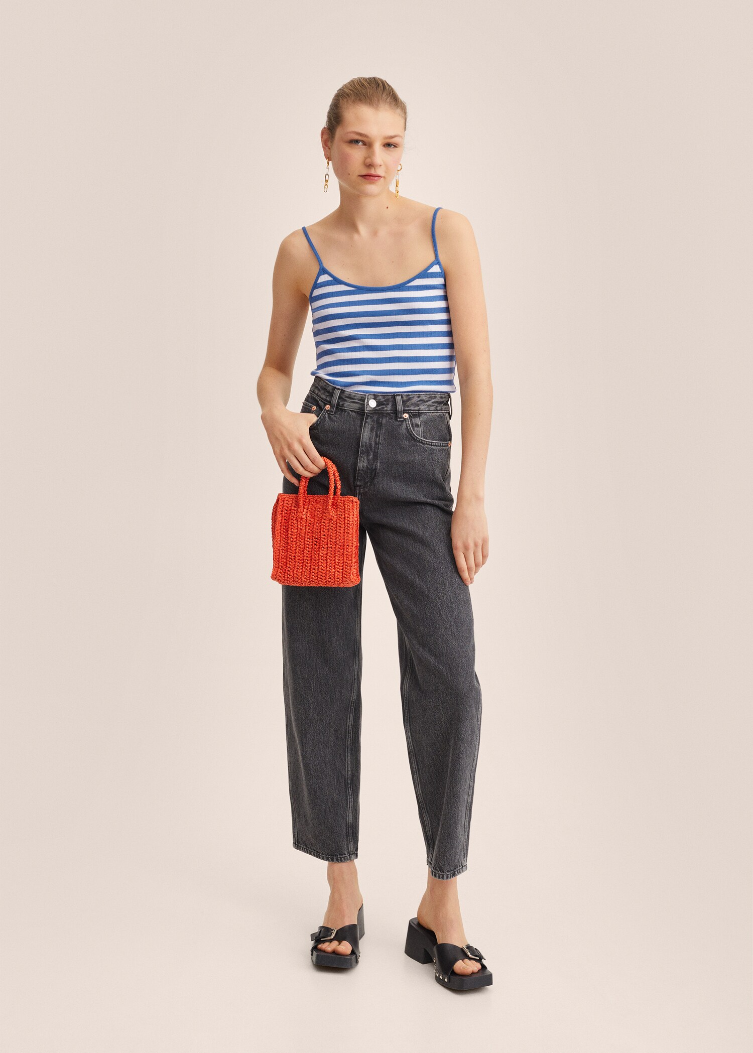 Ribbed cotton-blend top - General plane