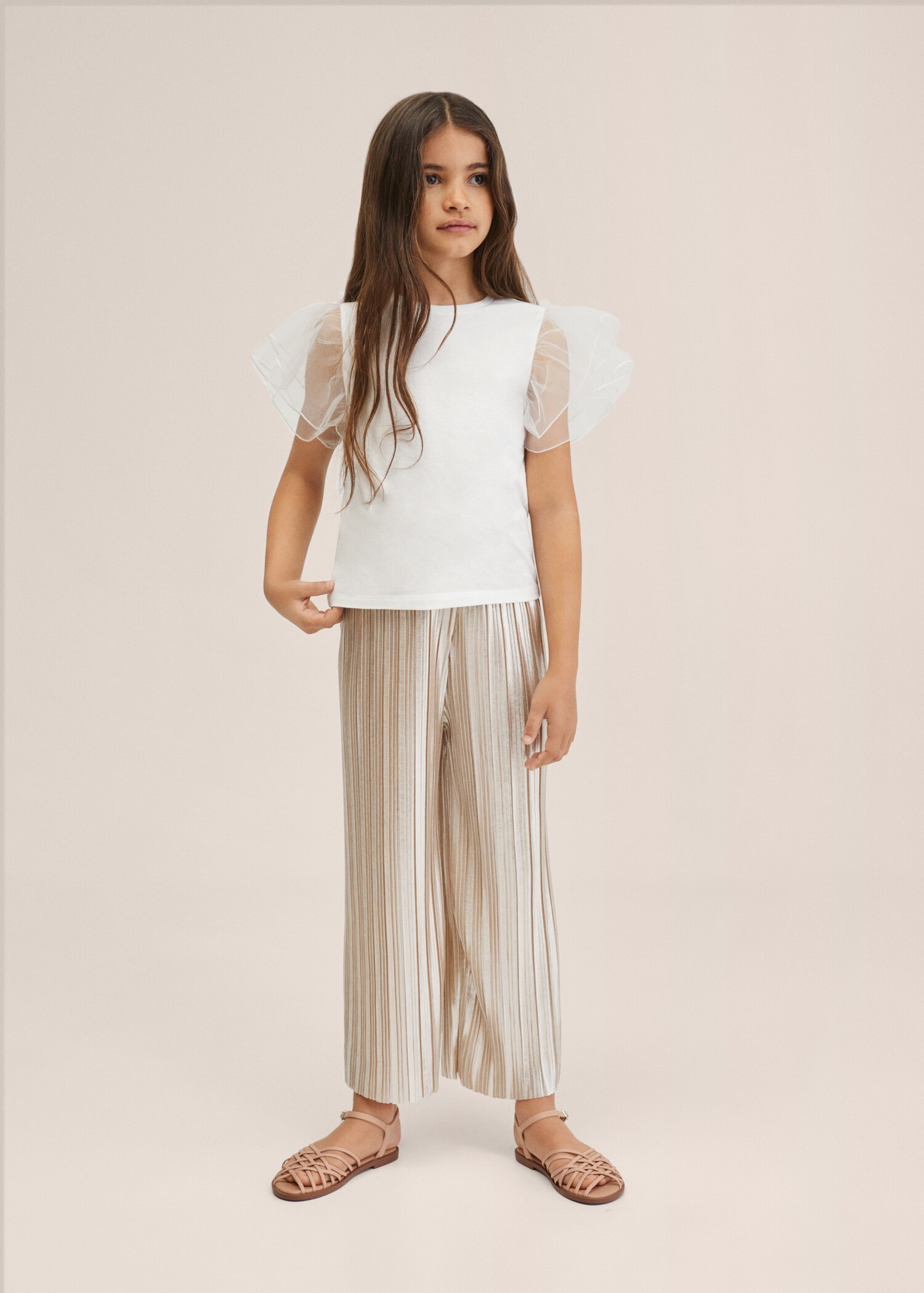 Metallic pleated trousers - General plane