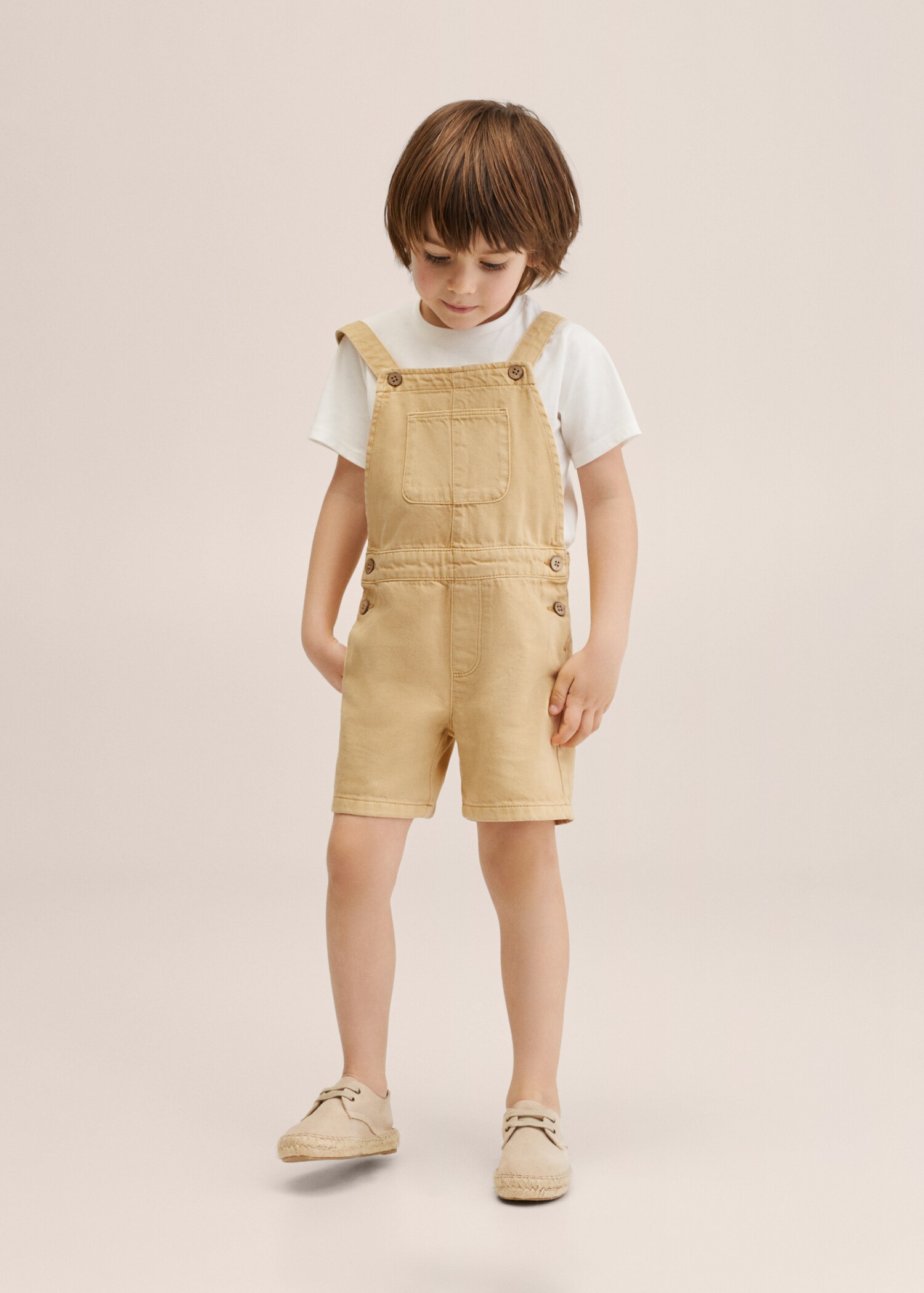Denim buttoned dungarees - General plane