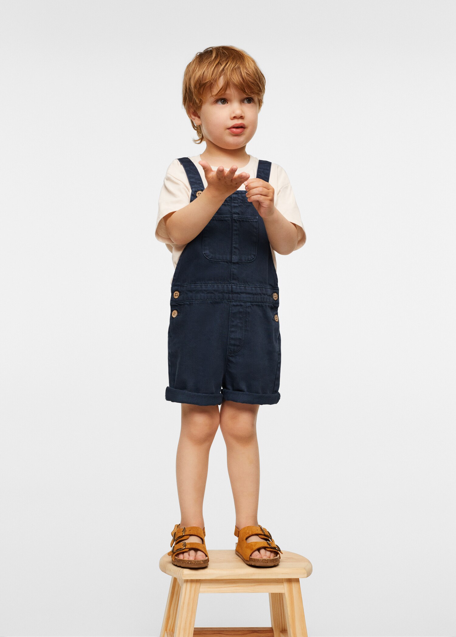Denim buttoned dungarees - General plane
