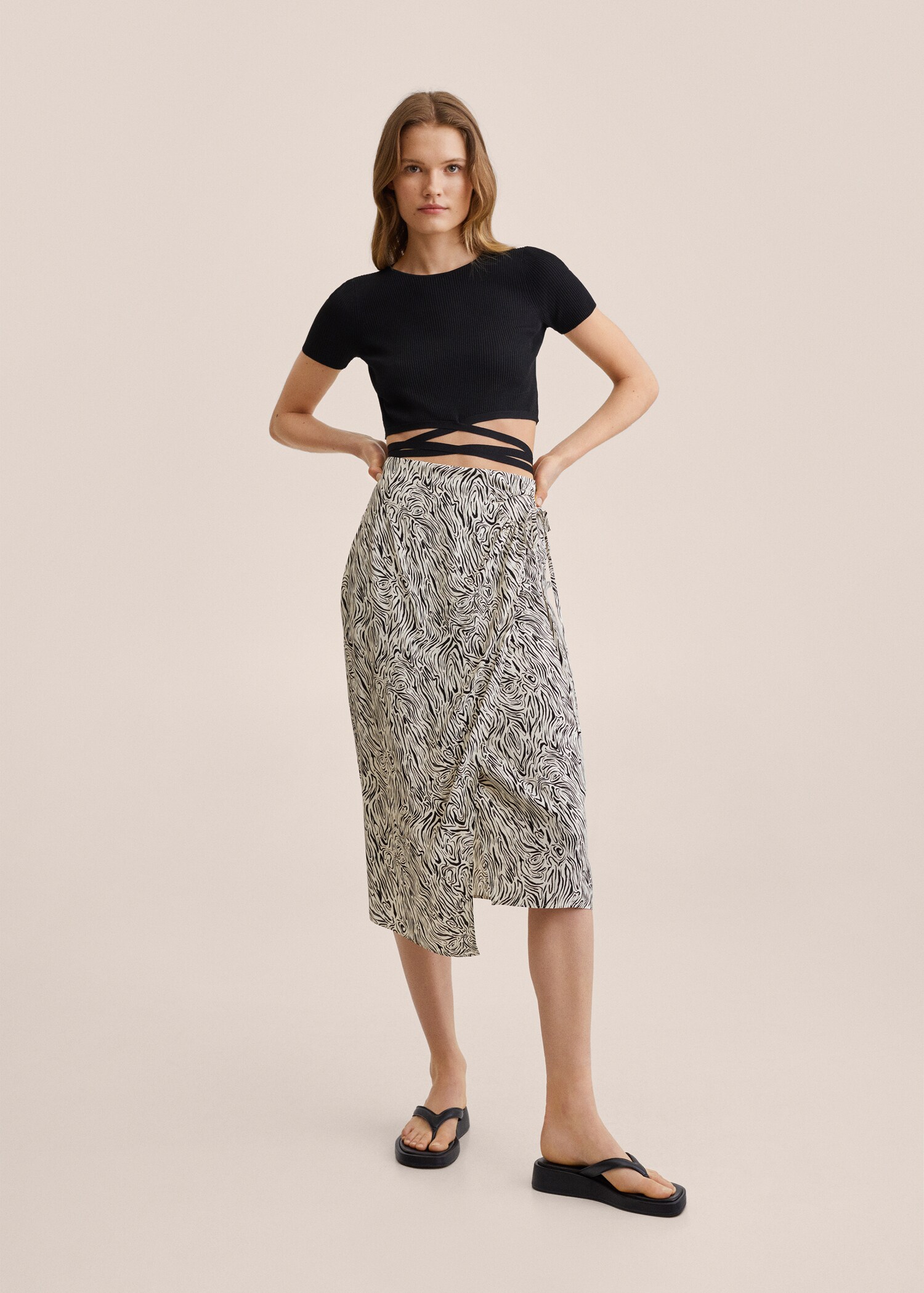 Wrap print skirt - General plane