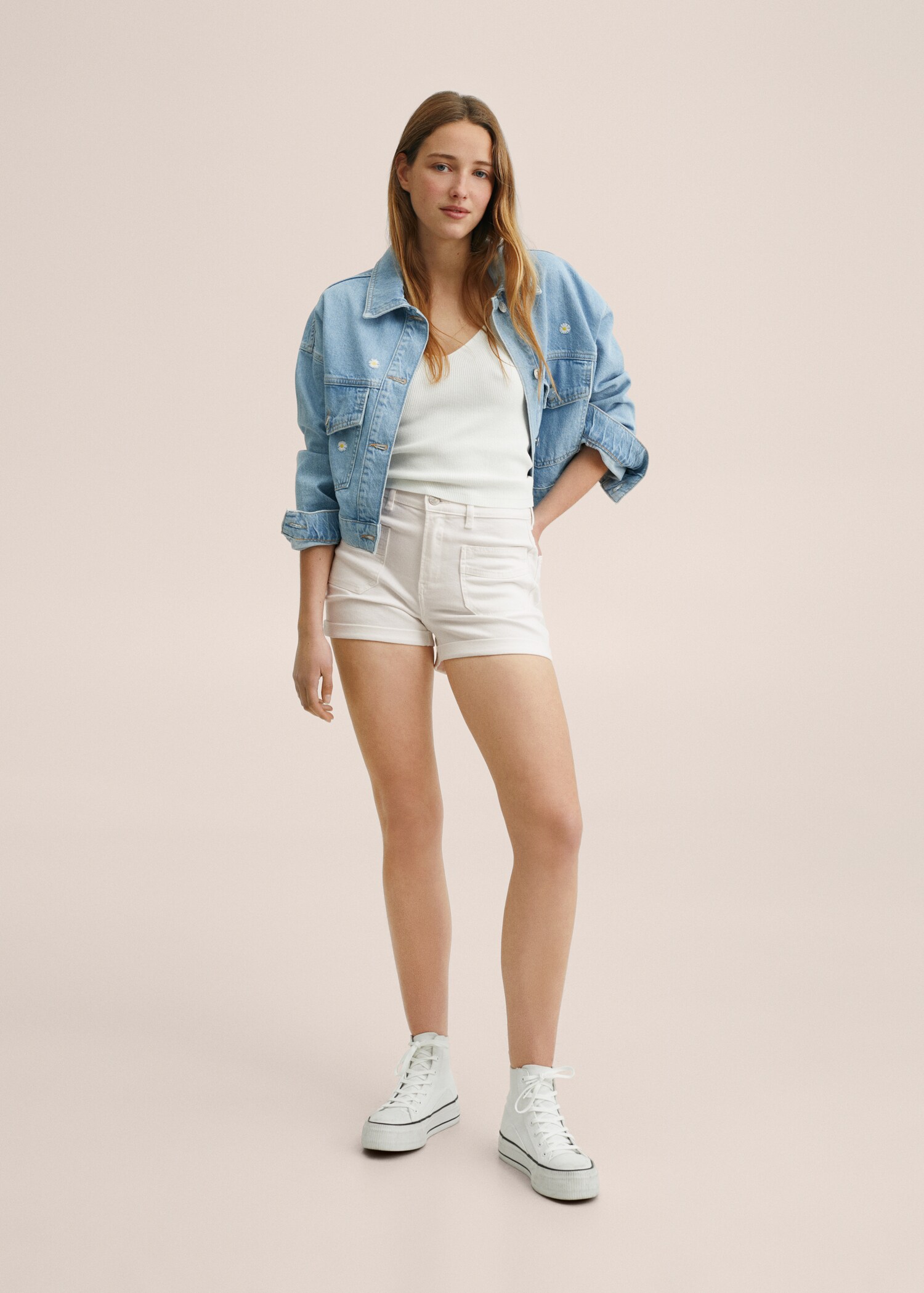 Denim shorts with pockets - General plane
