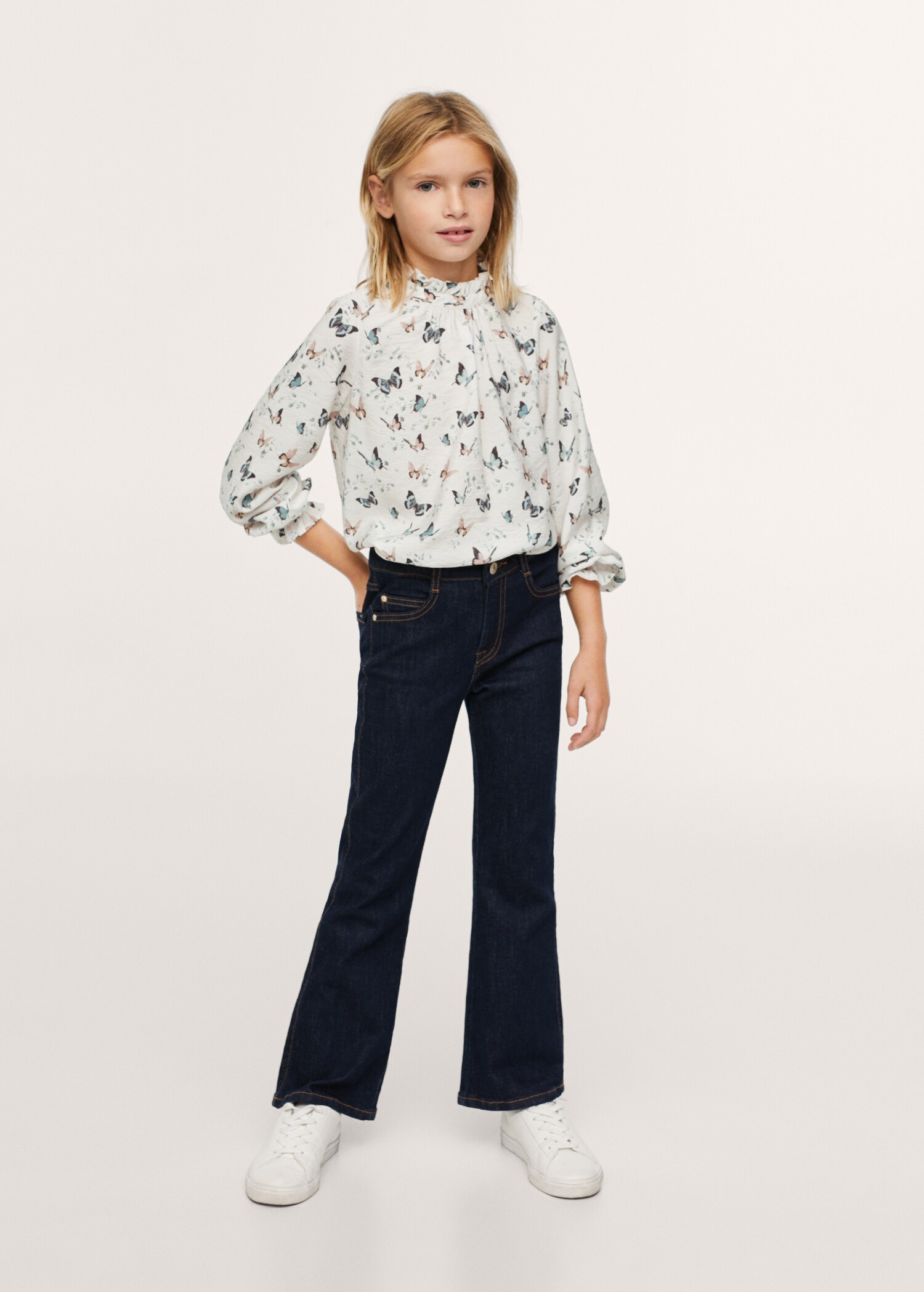 Butterfly-print blouse - General plane