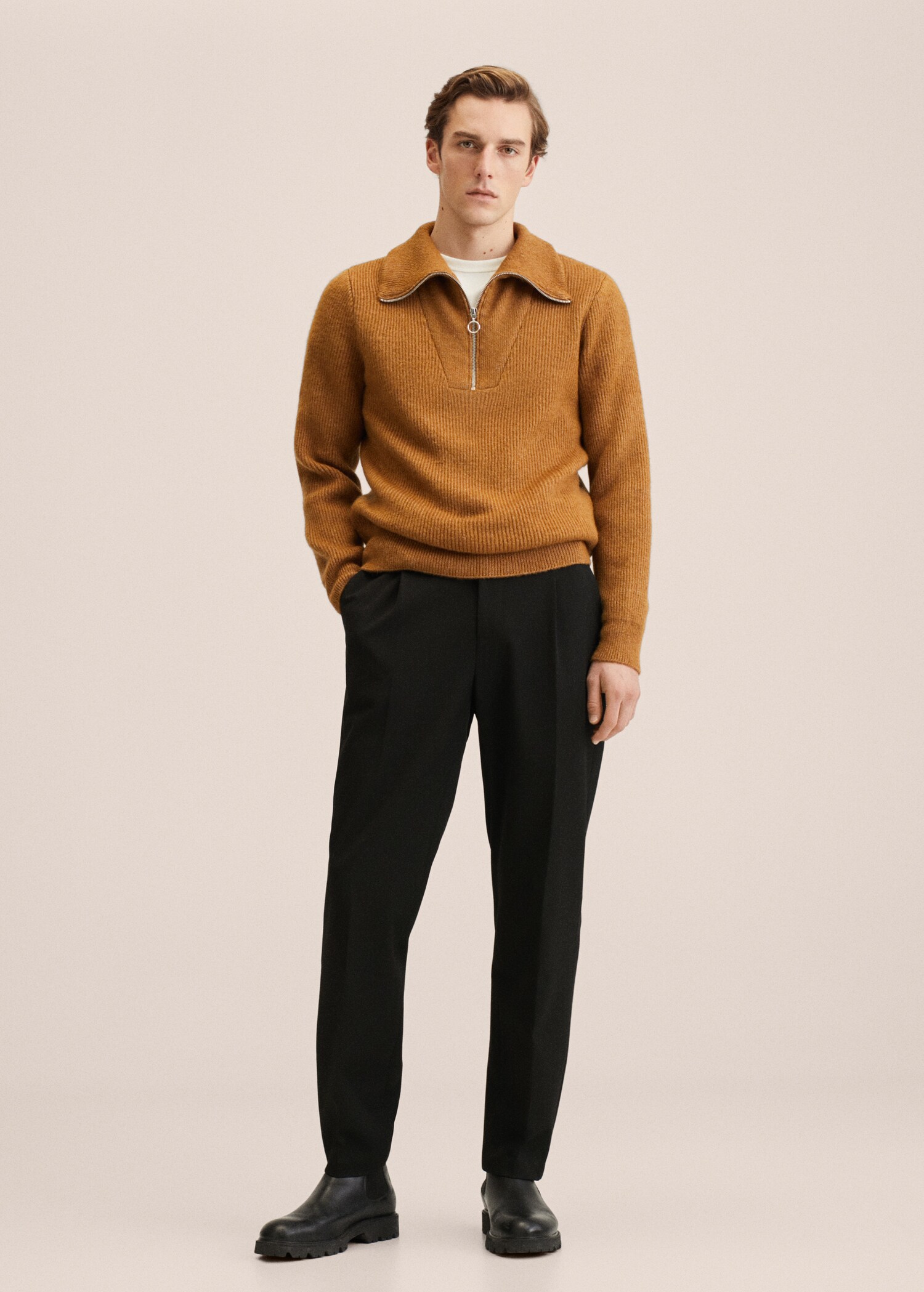 Jersey cuello alto cremallera - Plano general