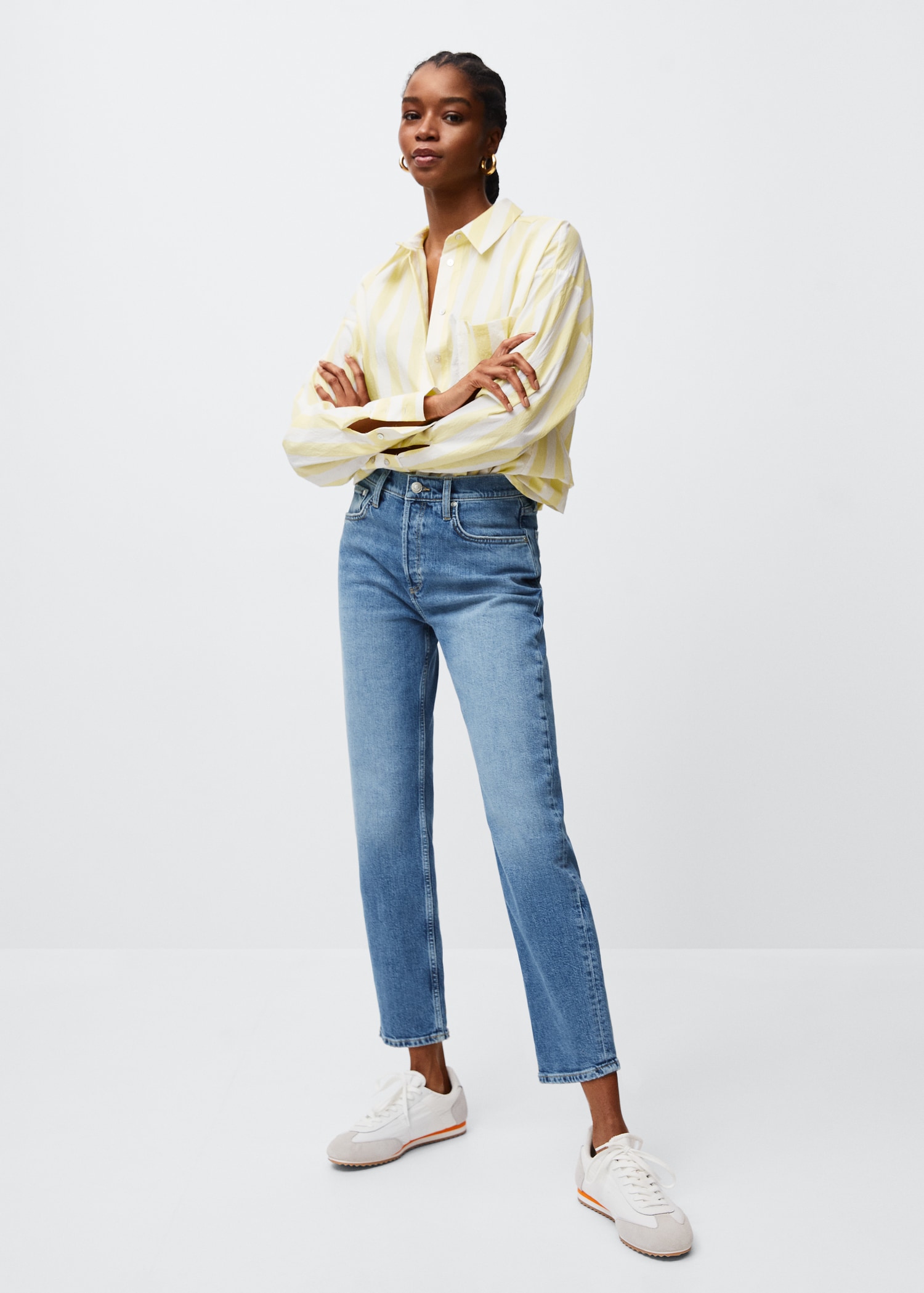 Slim mid-rise cropped jeans - Women | MANGO OUTLET USA