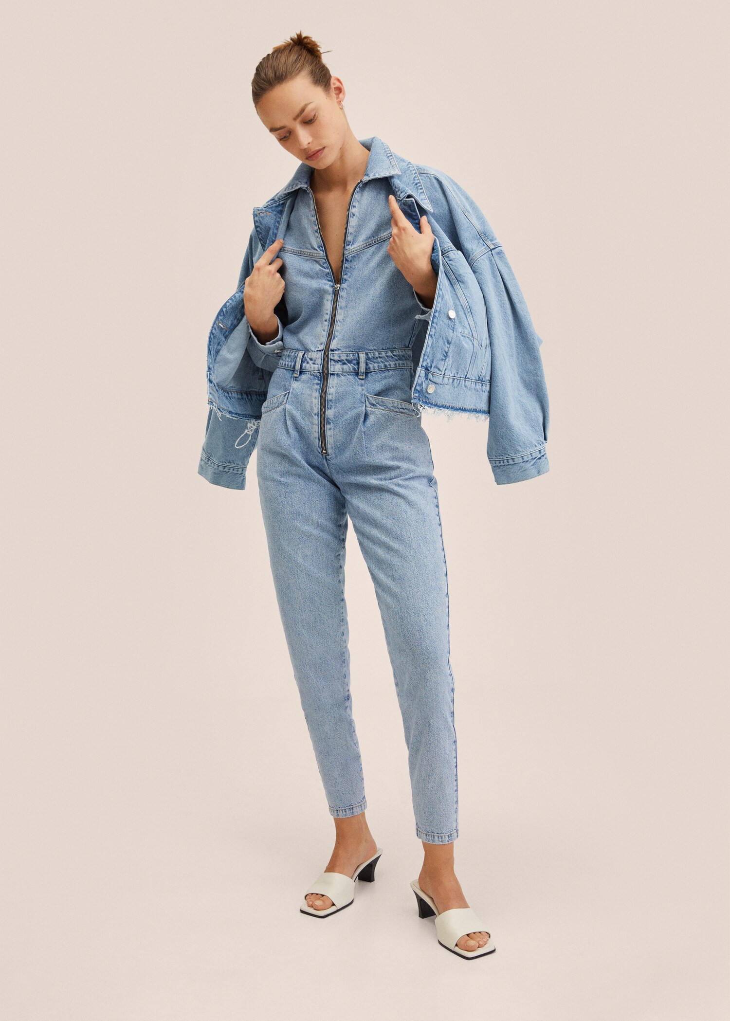 Jeans-Jumpsuit mit Reißverschluss - Allgemeine Ansicht