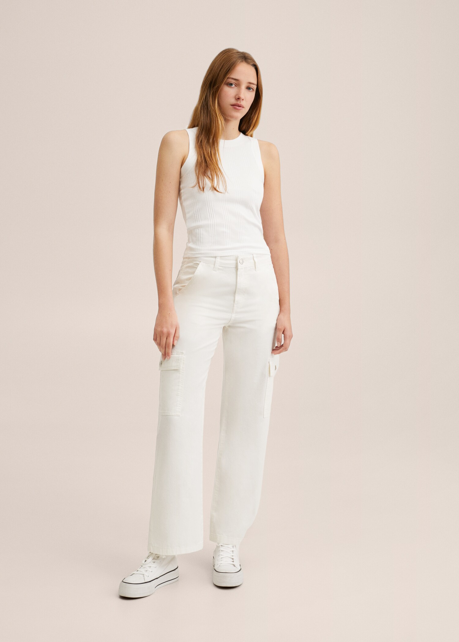 Pantalons cargo cropped cotó - Pla general