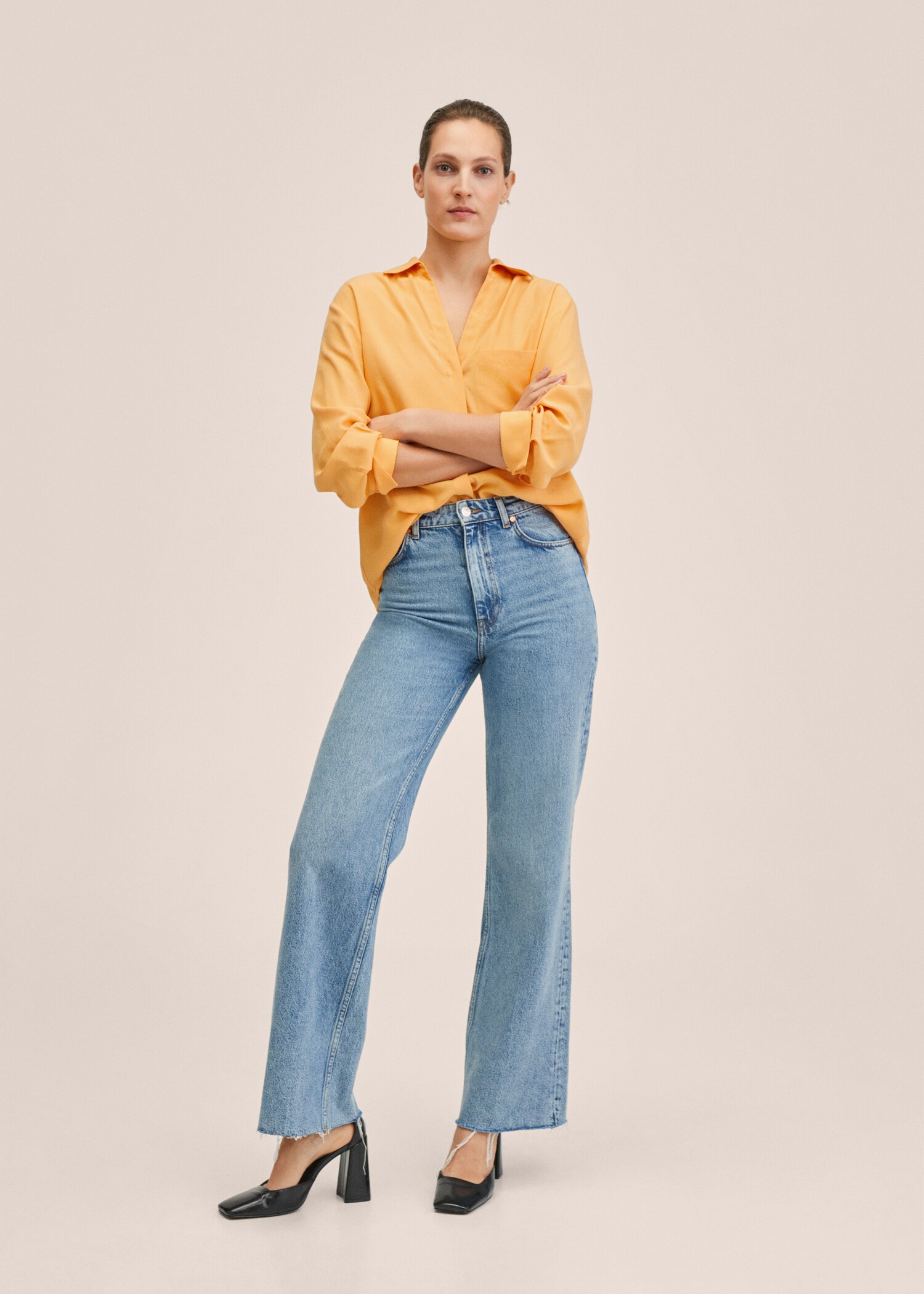 Oversized lyocell blouse - Overzichtstekening