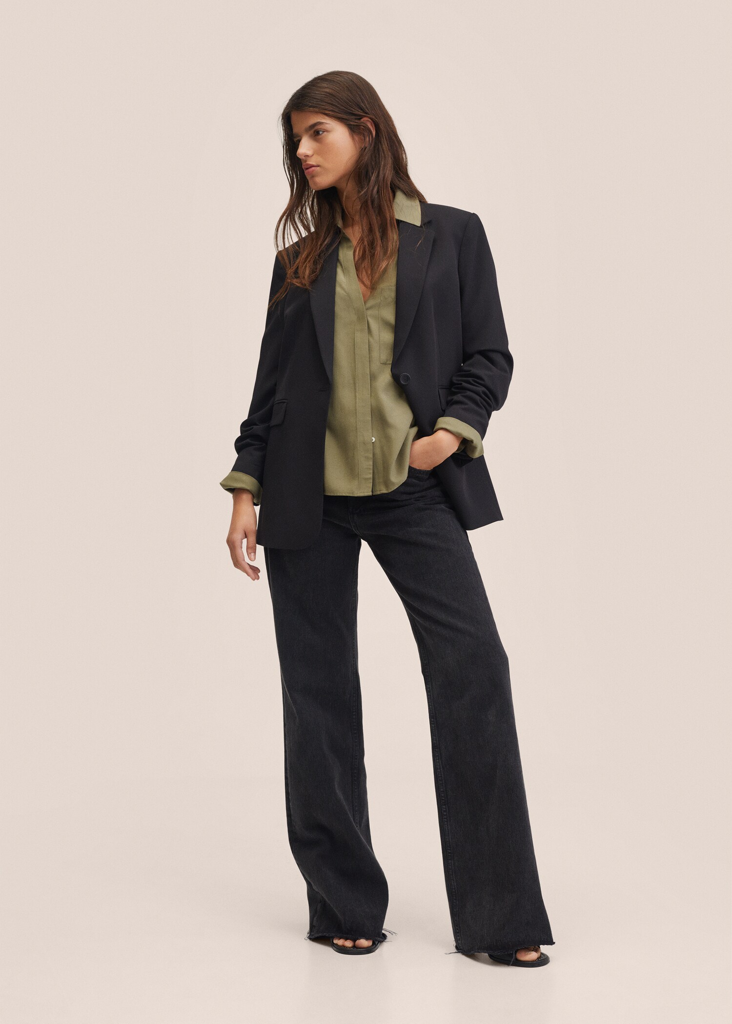 Oversized lyocell blouse - Overzichtstekening