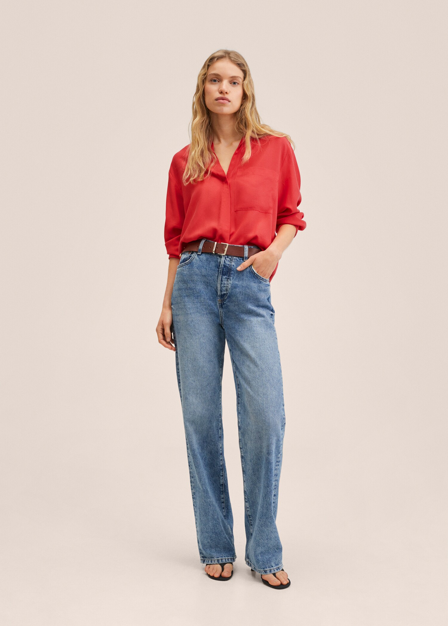 Oversized lyocell blouse - Overzichtstekening