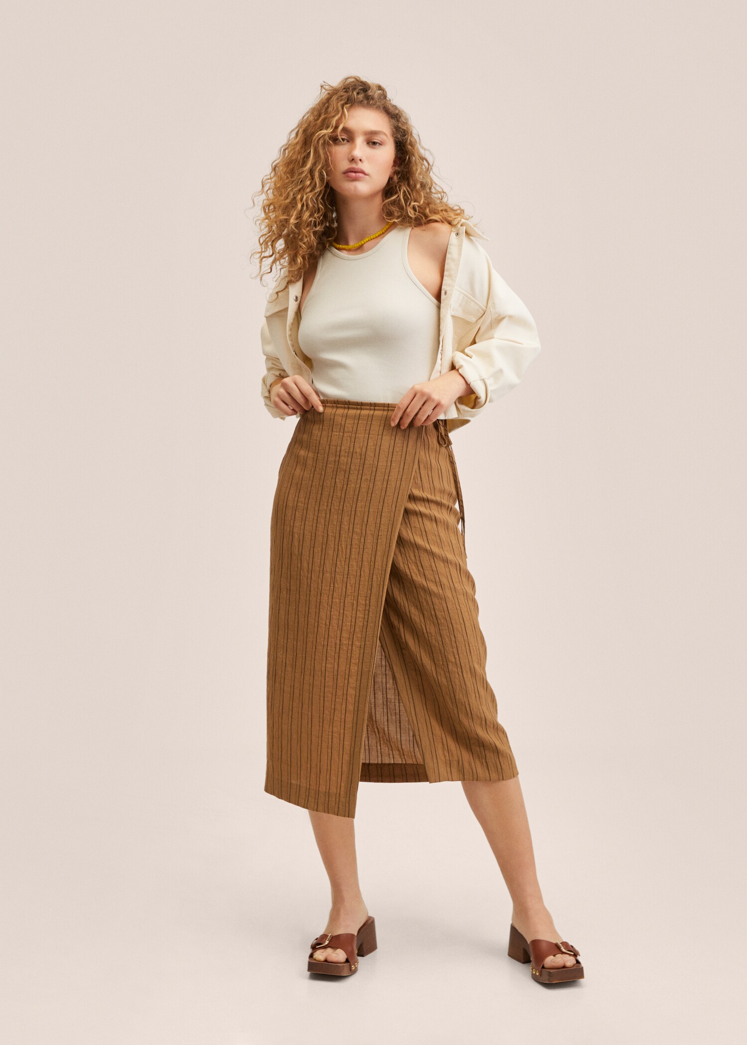 Ribbed cotton-blend top - General plane