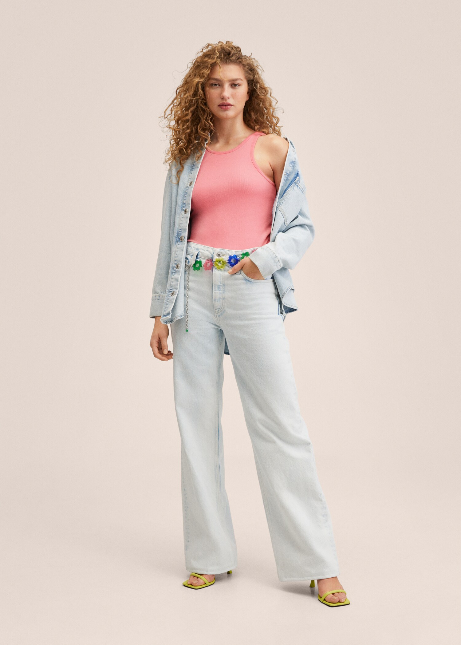 Ribbed cotton-blend top - General plane