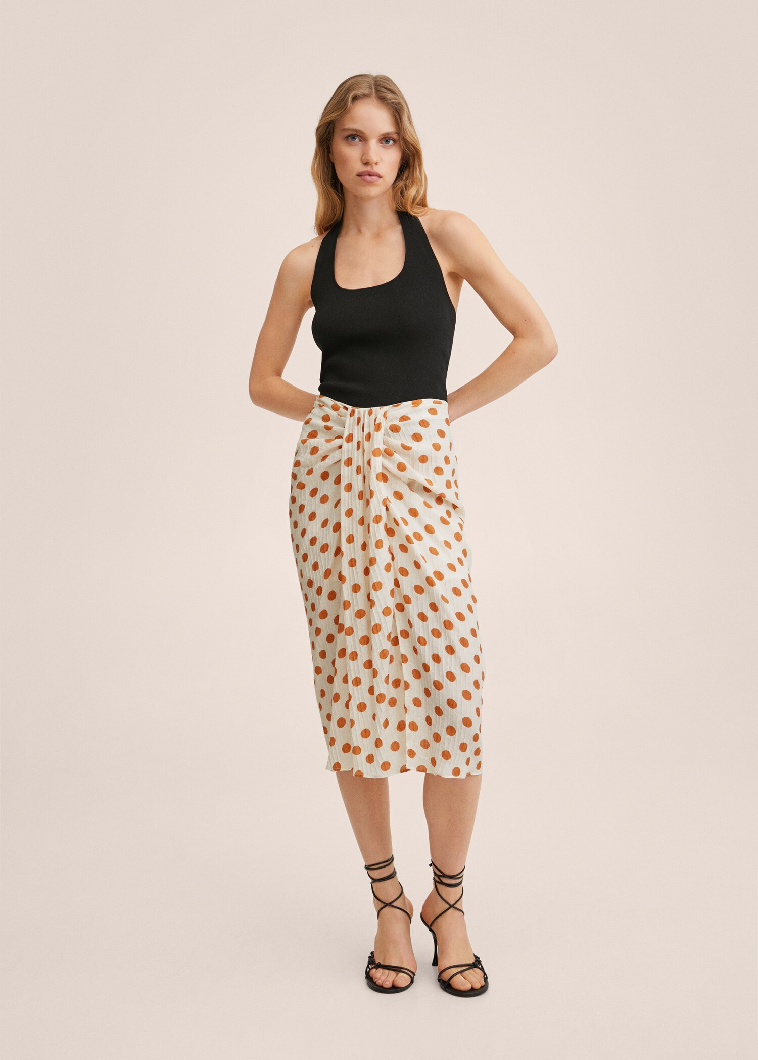 Polka-dot pleated skirt - General plane