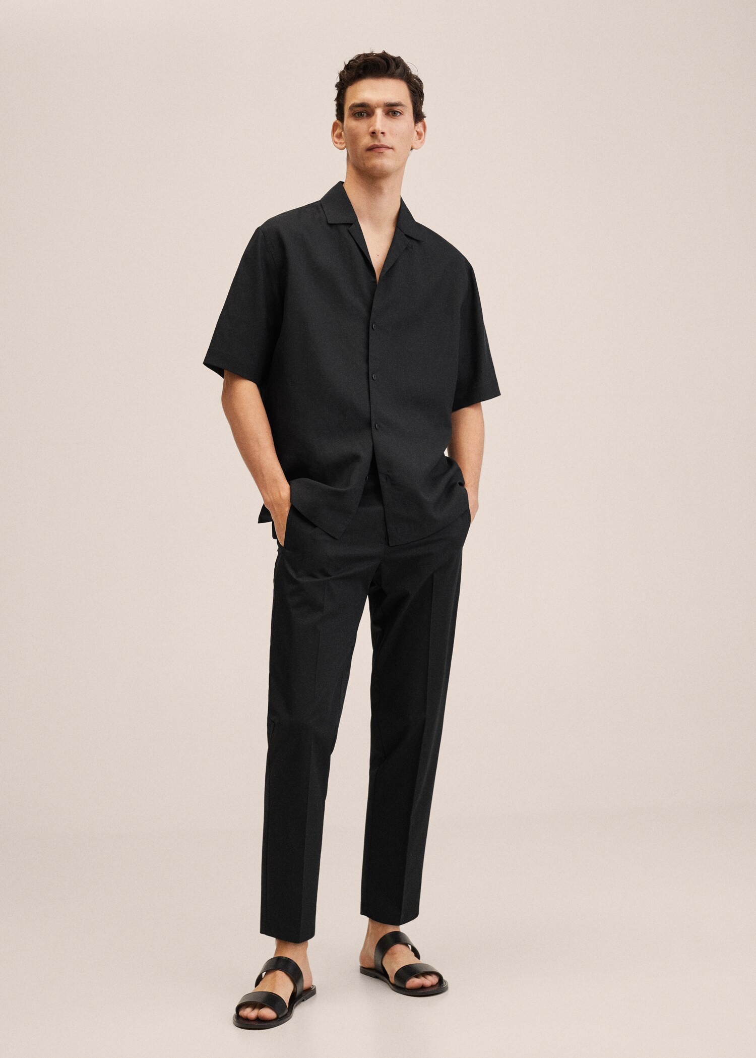 Slim fit pamutnadrág - Általános sík