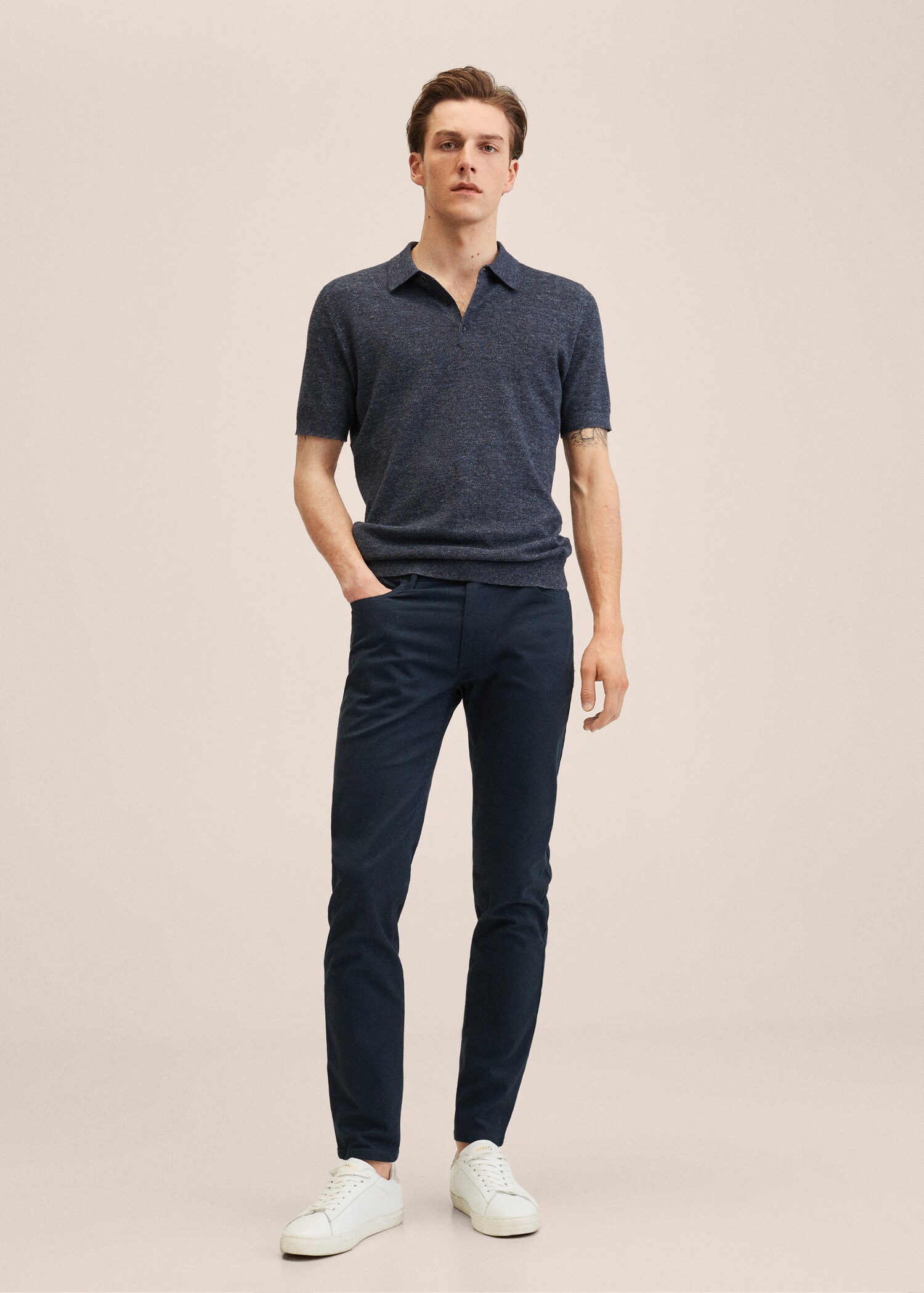 Keprové kalhoty džínového stylu slim fit - Celkový náhled