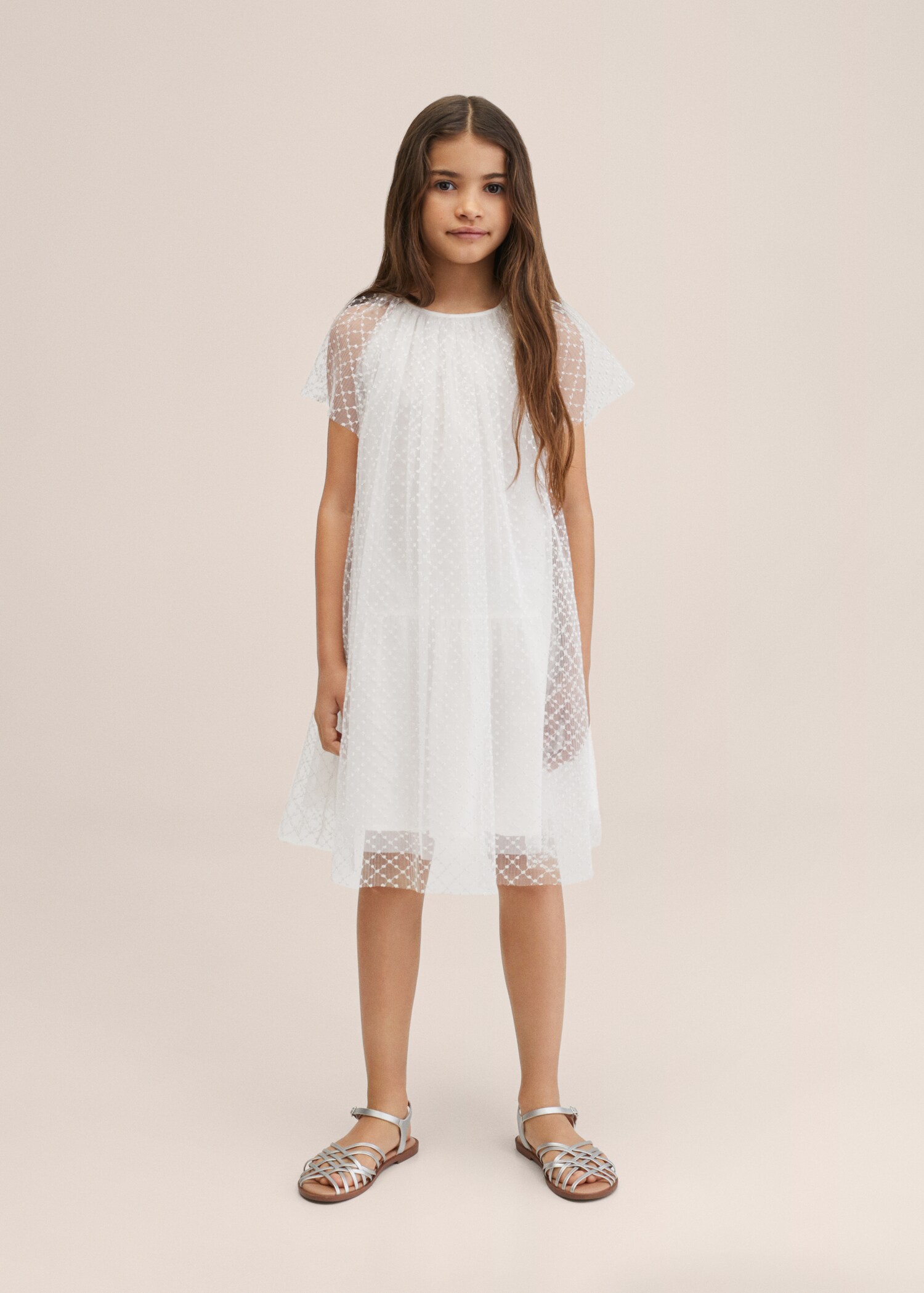 Tulle dress with lurex detail - General plane
