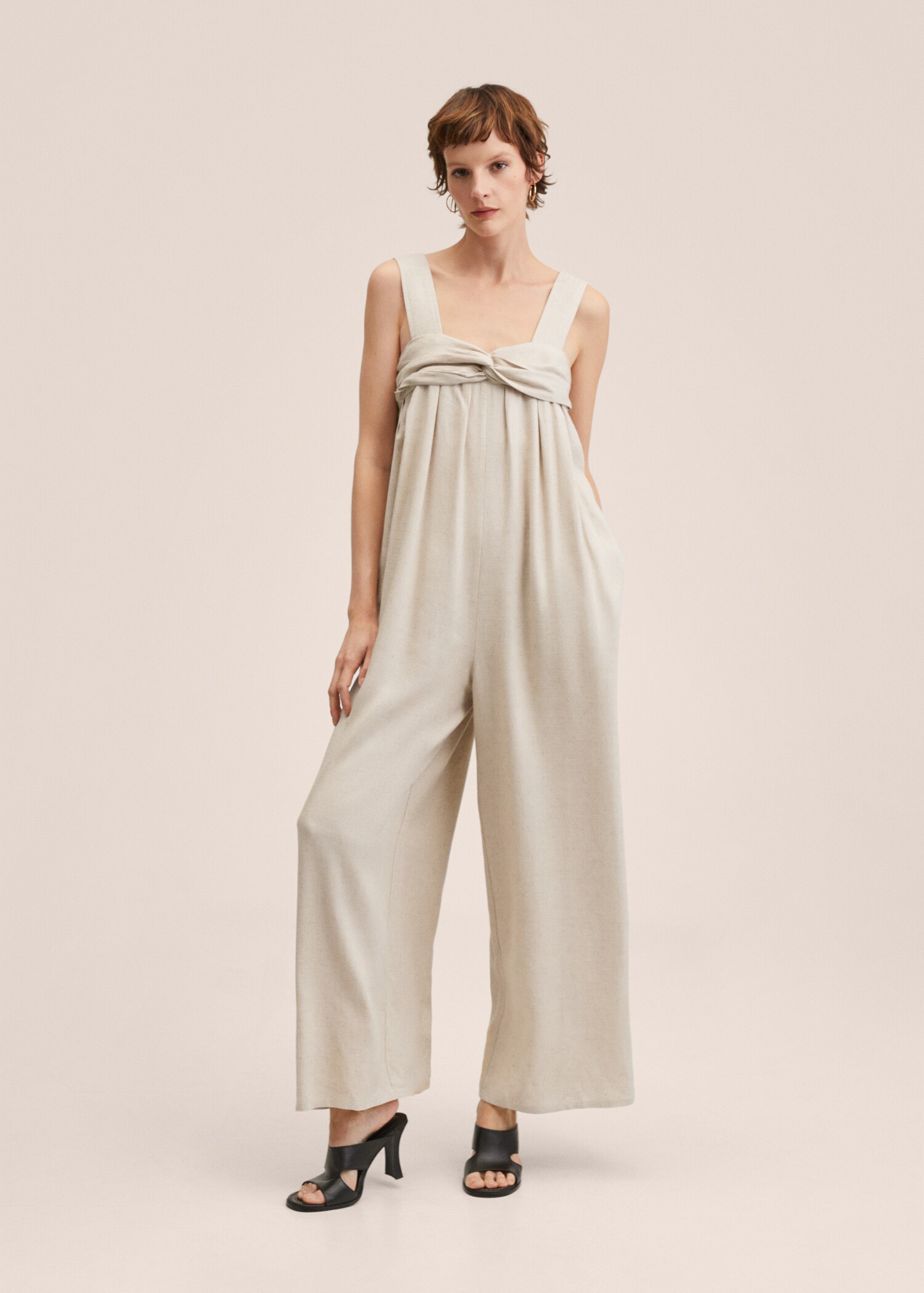 Bow linen jumpsuit - General plane