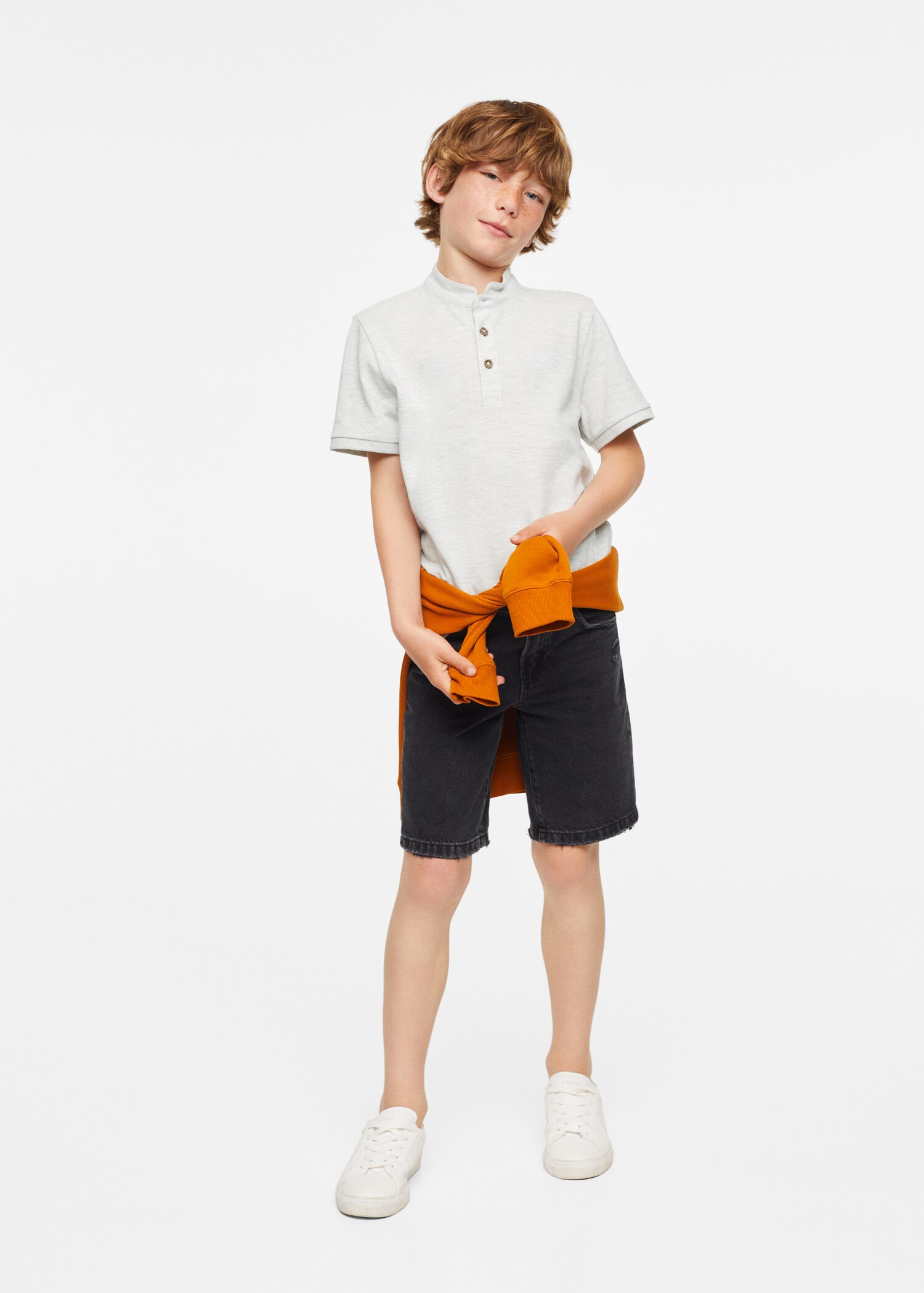 Mao collar cotton polo - General plane