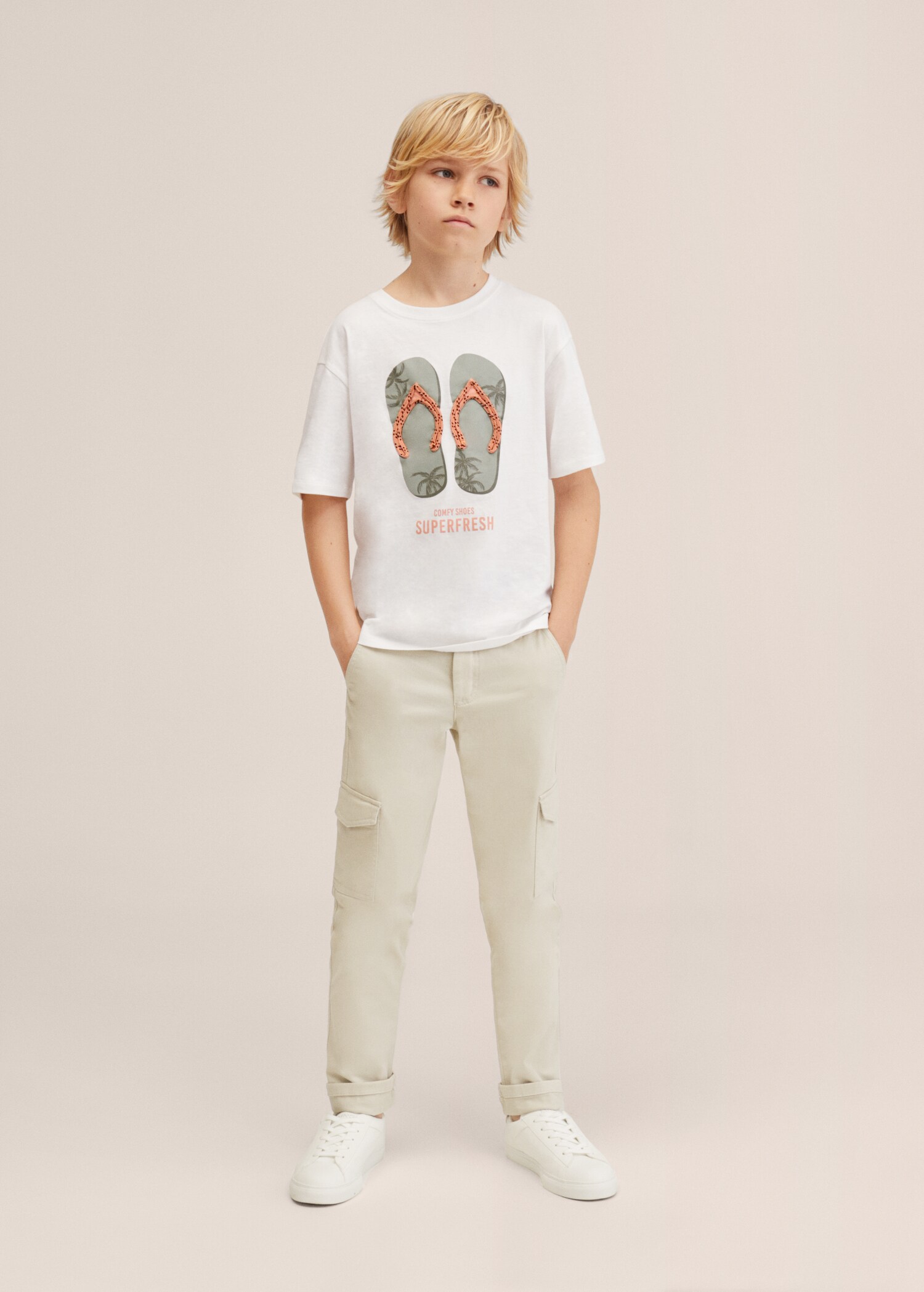 Bawełniany wzorzysty t-shirt - Plan ogólny