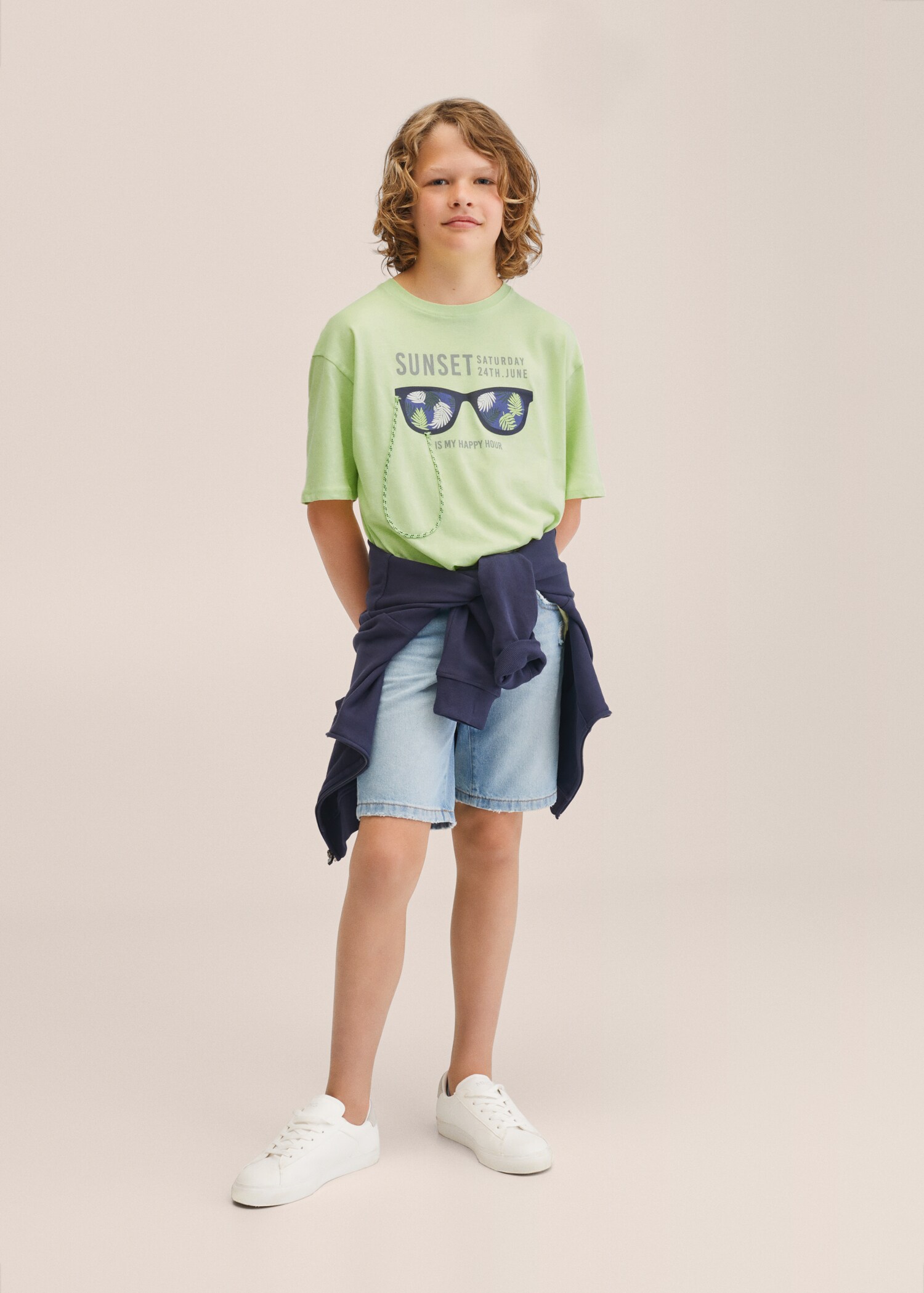 Printed cotton-blend T-shirt - General plane