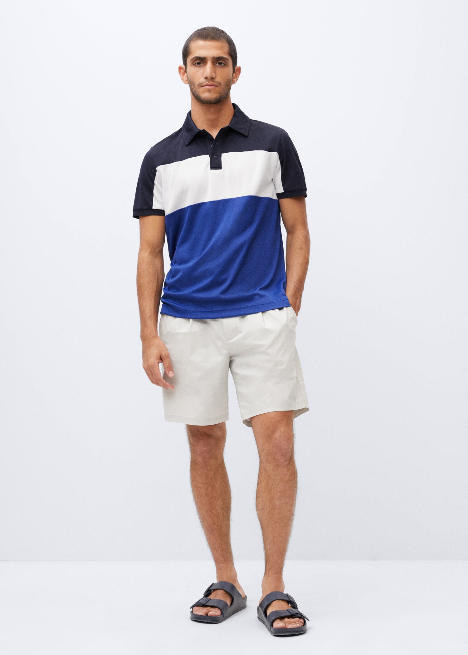 Colour-block breathable polo shirt - General plane