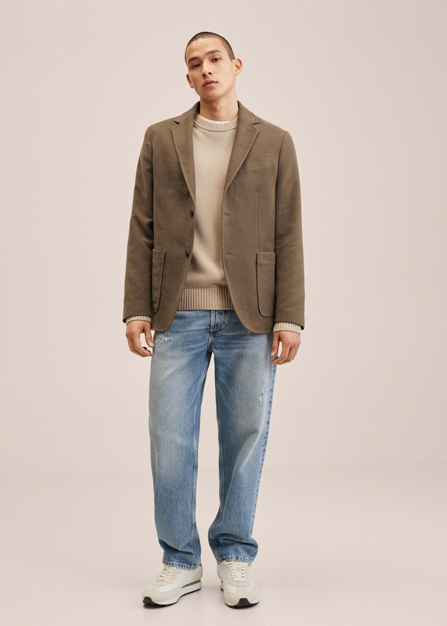 Bavlněné sako slim fit - Celkový náhled