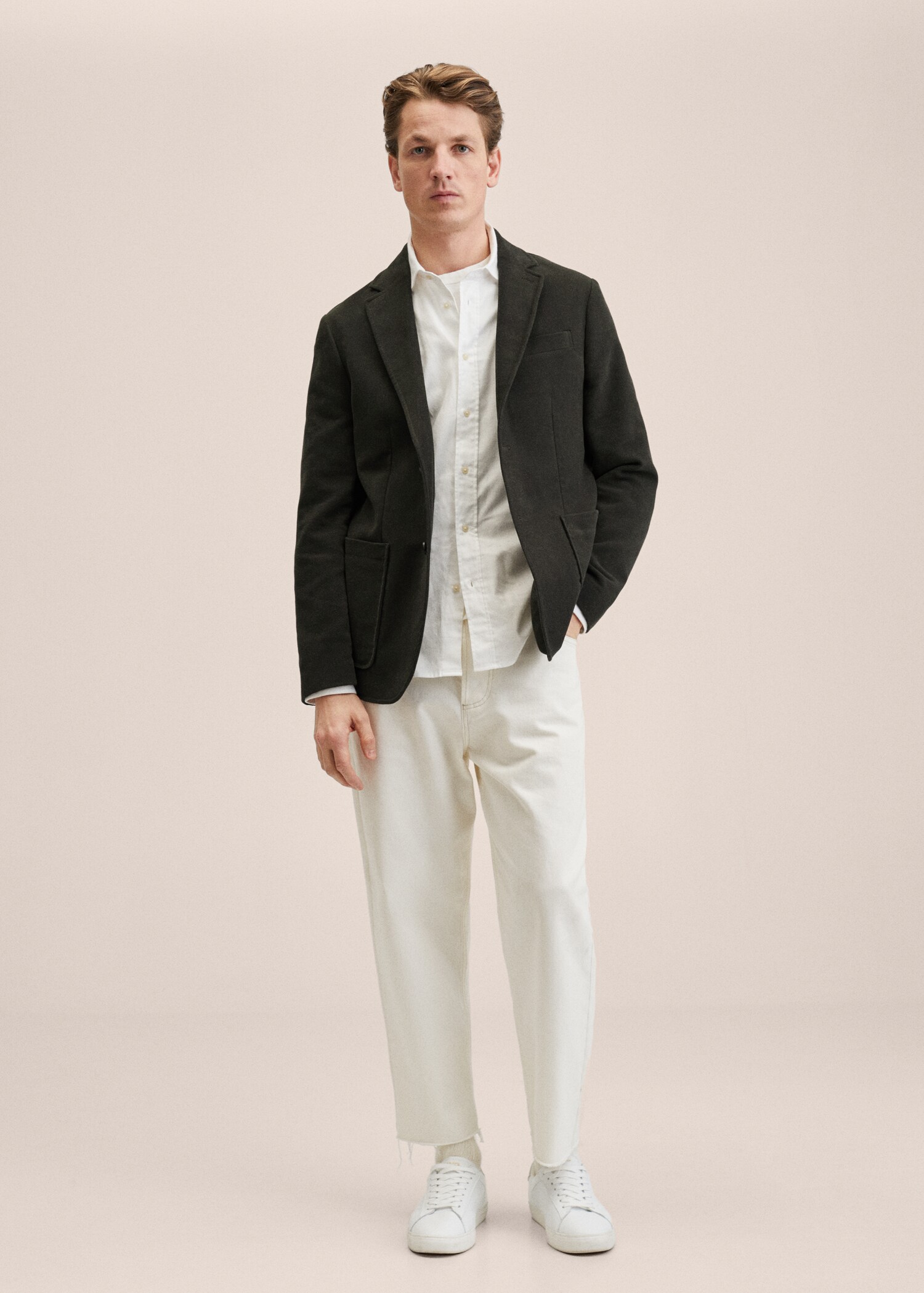 Bavlněné sako slim fit - Celkový náhled