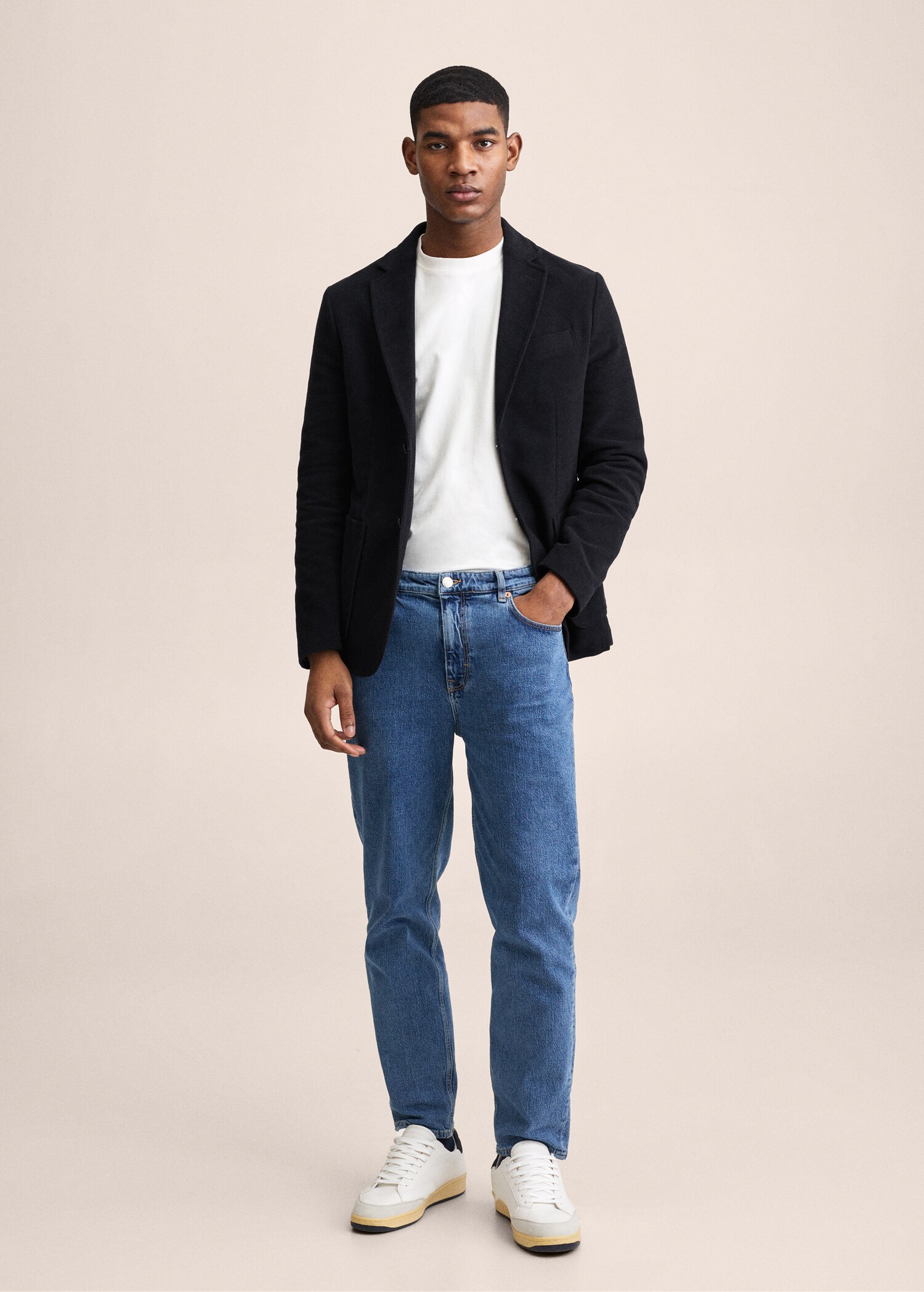 Bavlněné sako slim fit - Celkový náhled