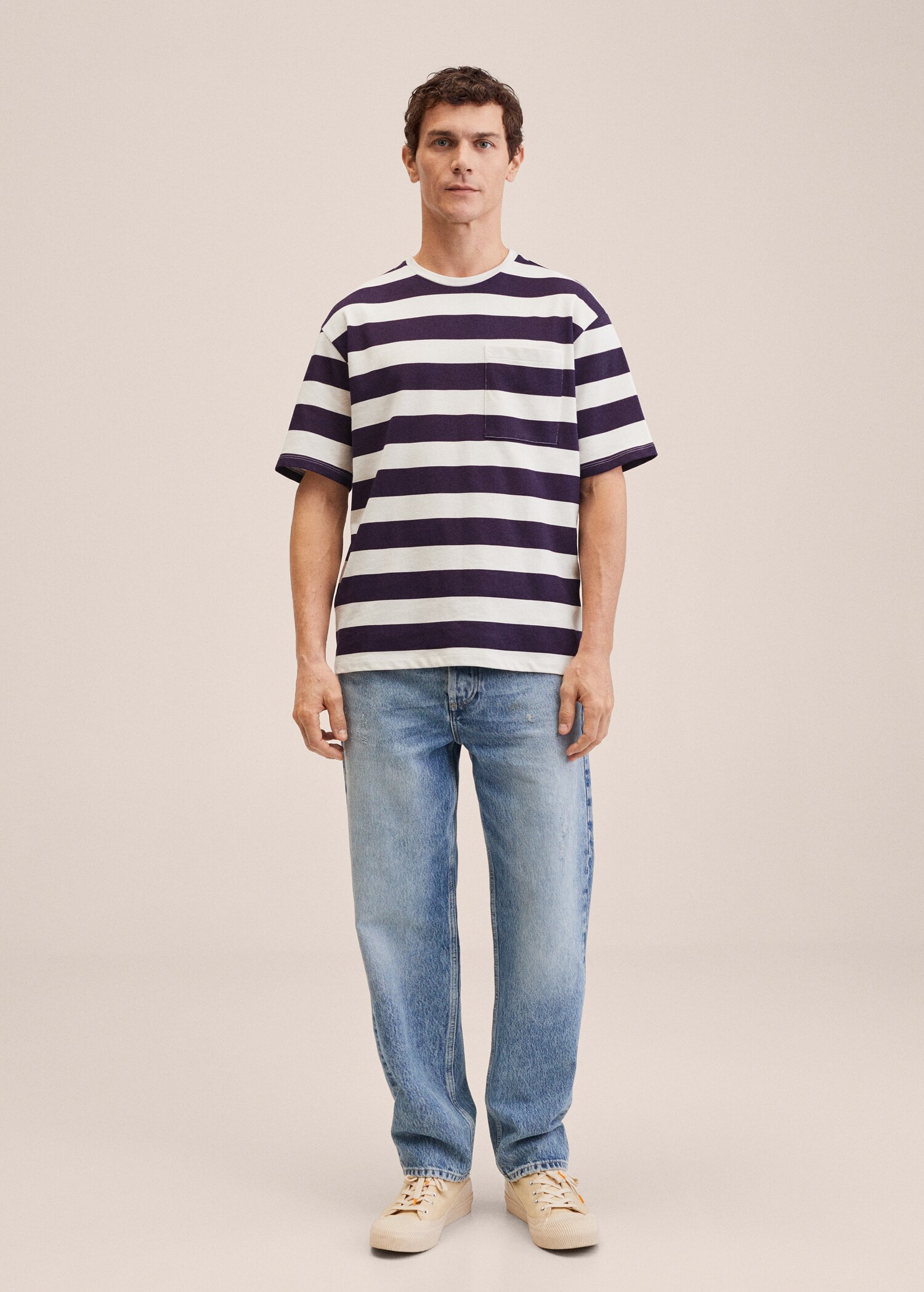 T-shirt coton à rayures - Plan général