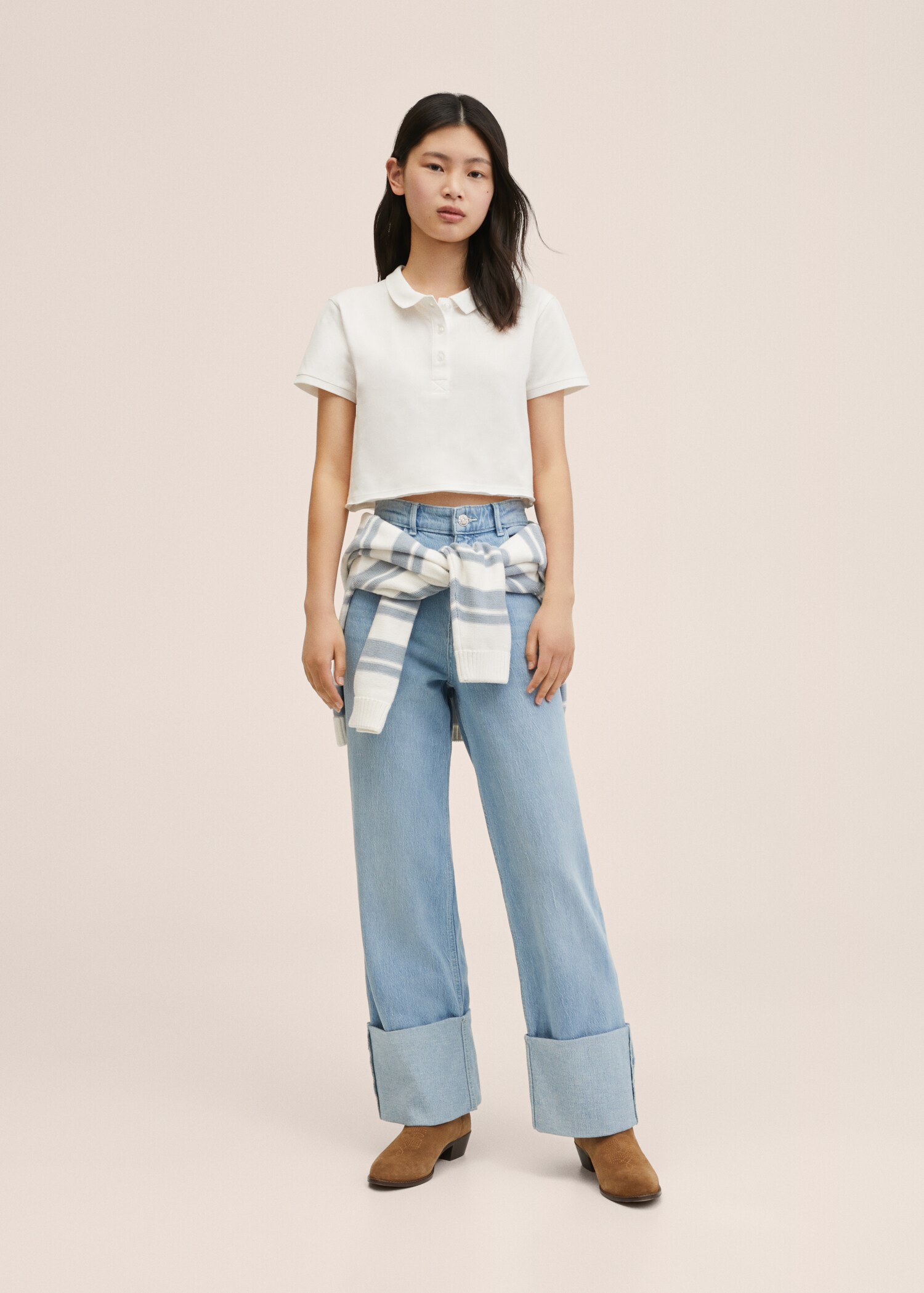 Polo crop coton  - Plan général