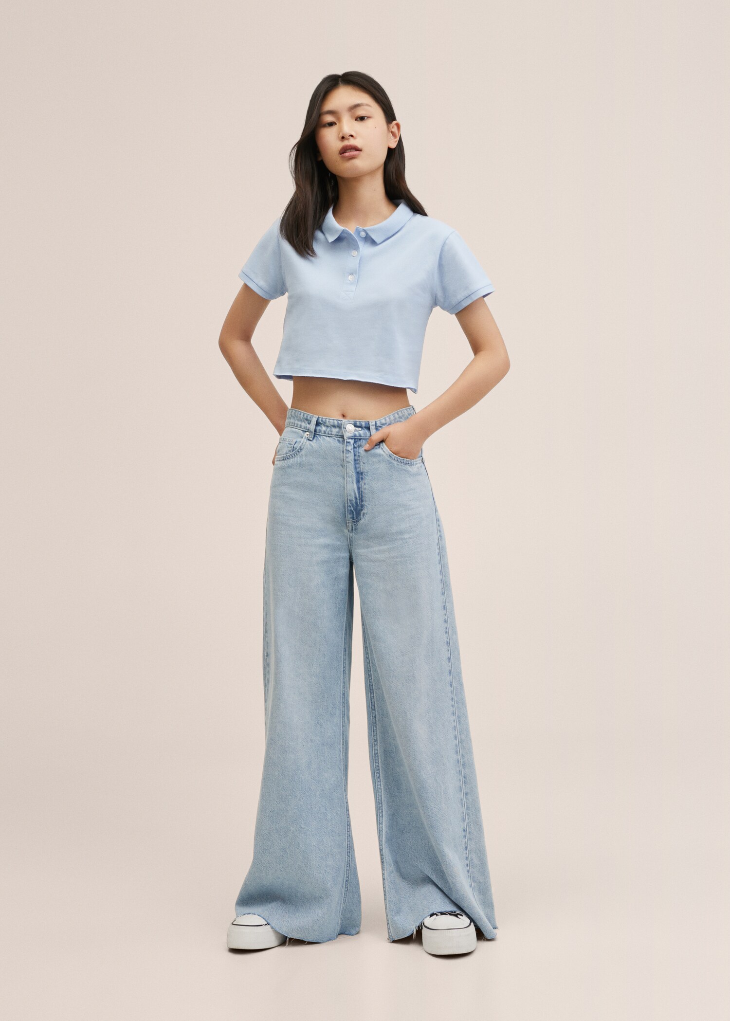 Polo crop coton  - Plan général