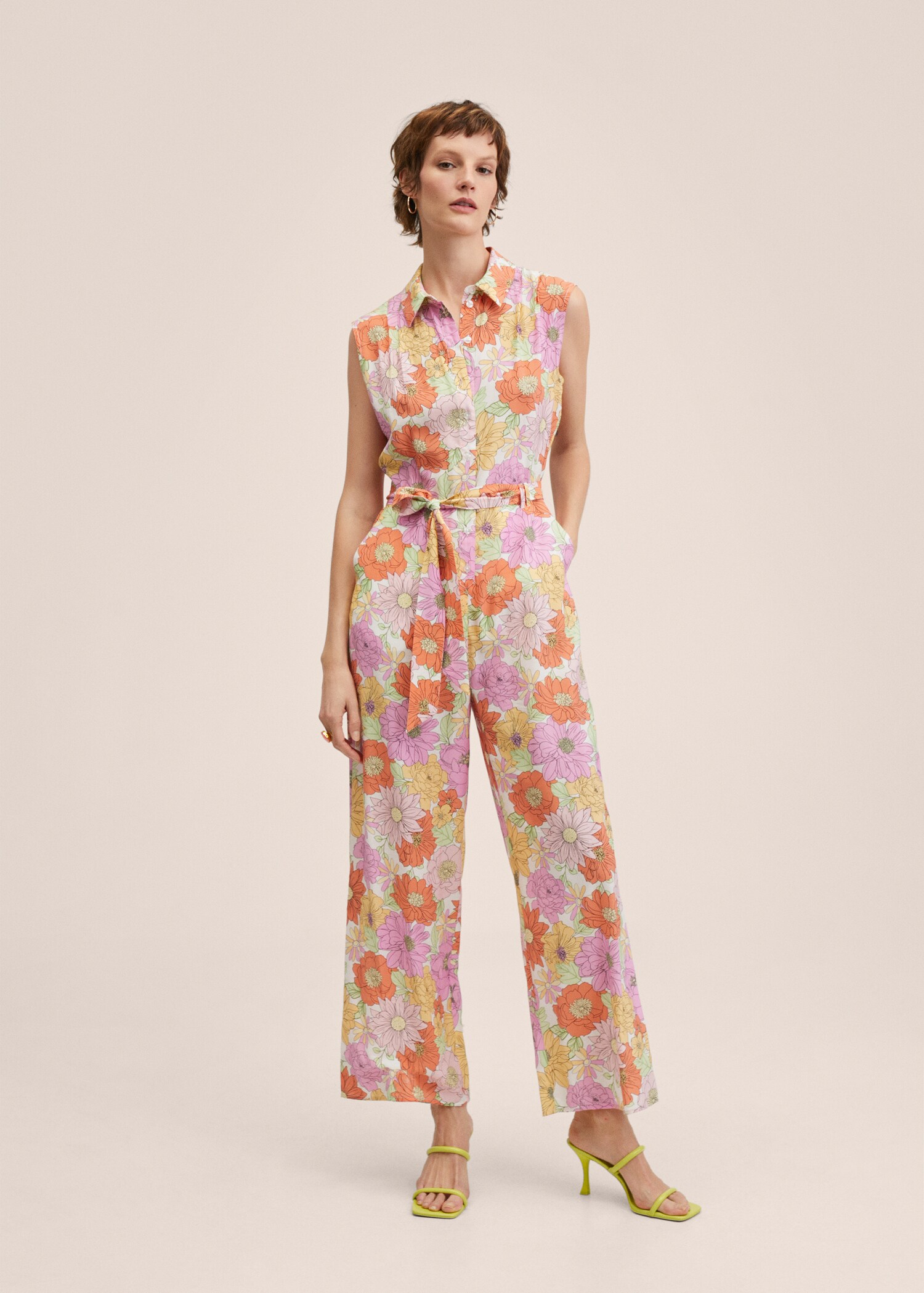 Belt printed jumpsuit - General plane