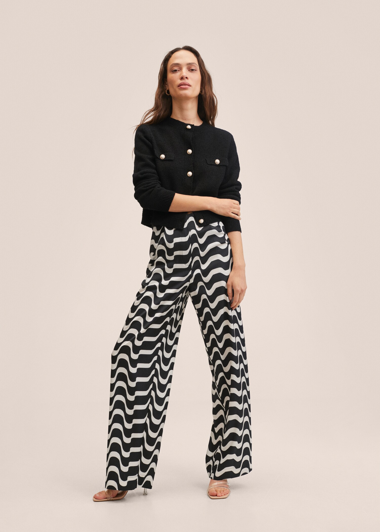 Pantalón recto estampado ondas - Plano general