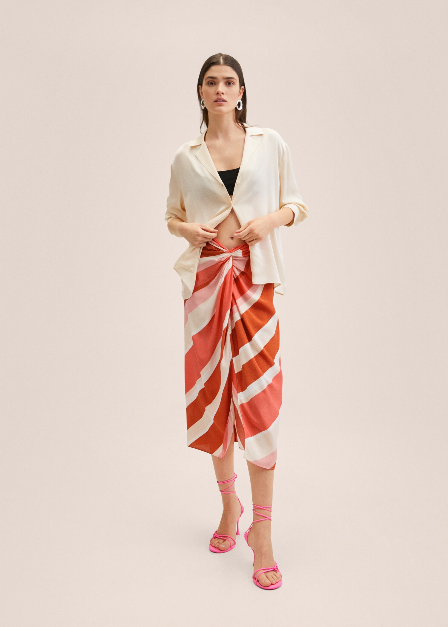 Knot printed skirt - General plane